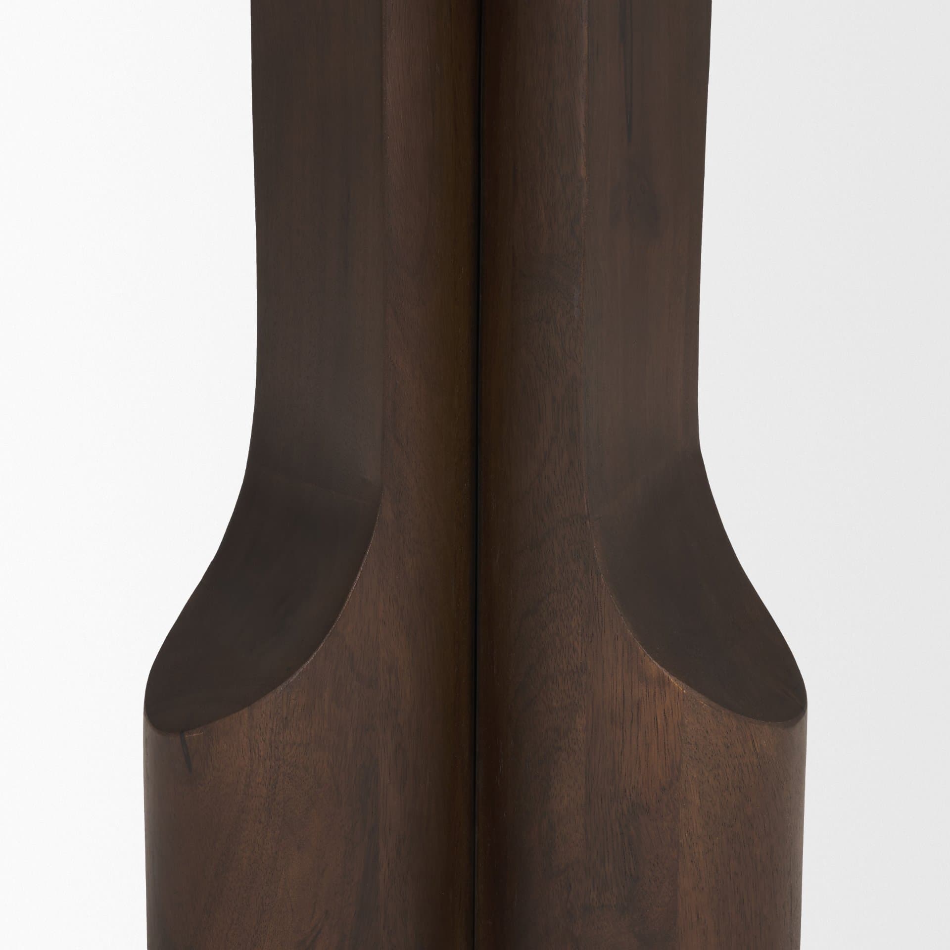 Cayson Dark Brown Sculptural Round Accent Table — product photograph