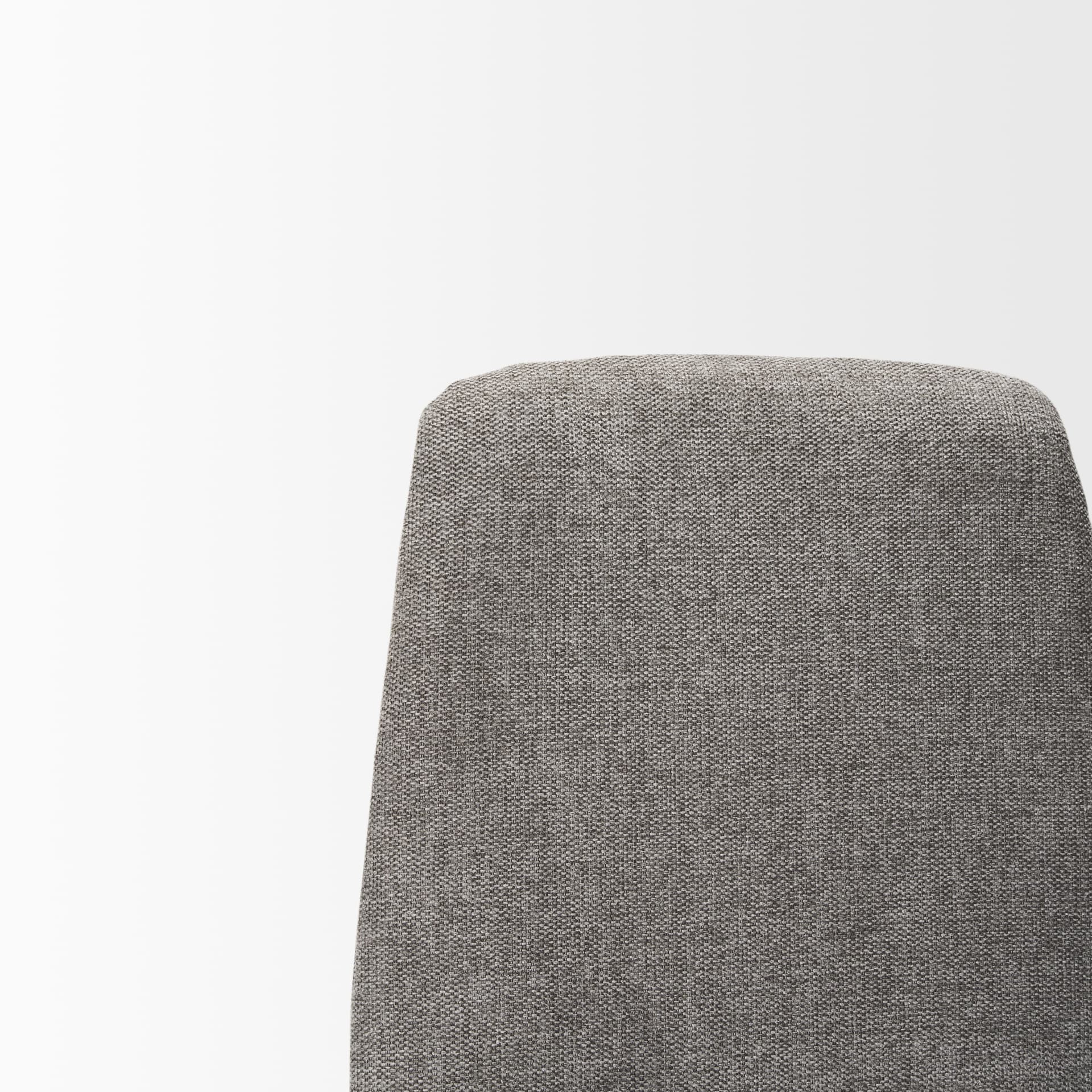 Eve Curved Back Dining Side Chair | Gray Fabric w/ Black Metal — product photograph