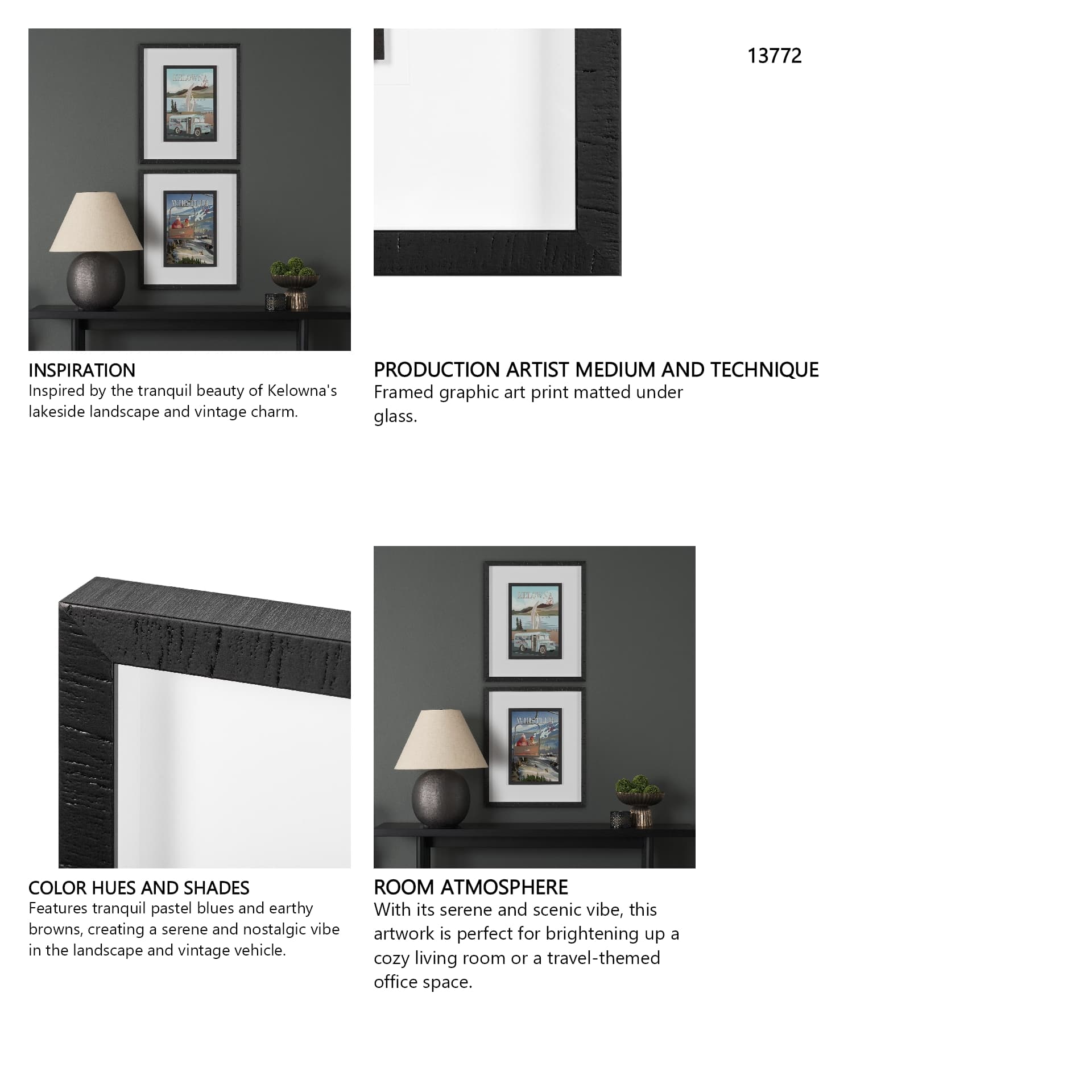 Kelowna Go Canada (M) by Mercana Studio a Hand Embellished Decograph Framed Art Print — in a styled room