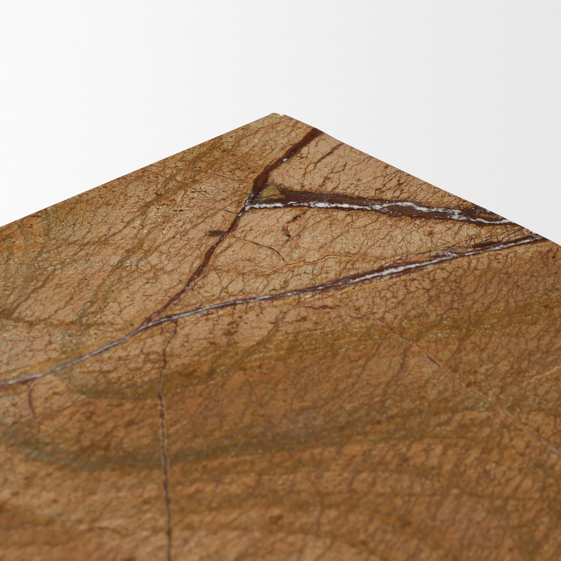 Matteo Solid Rainforest Rust Marble Square Side Table — product photograph