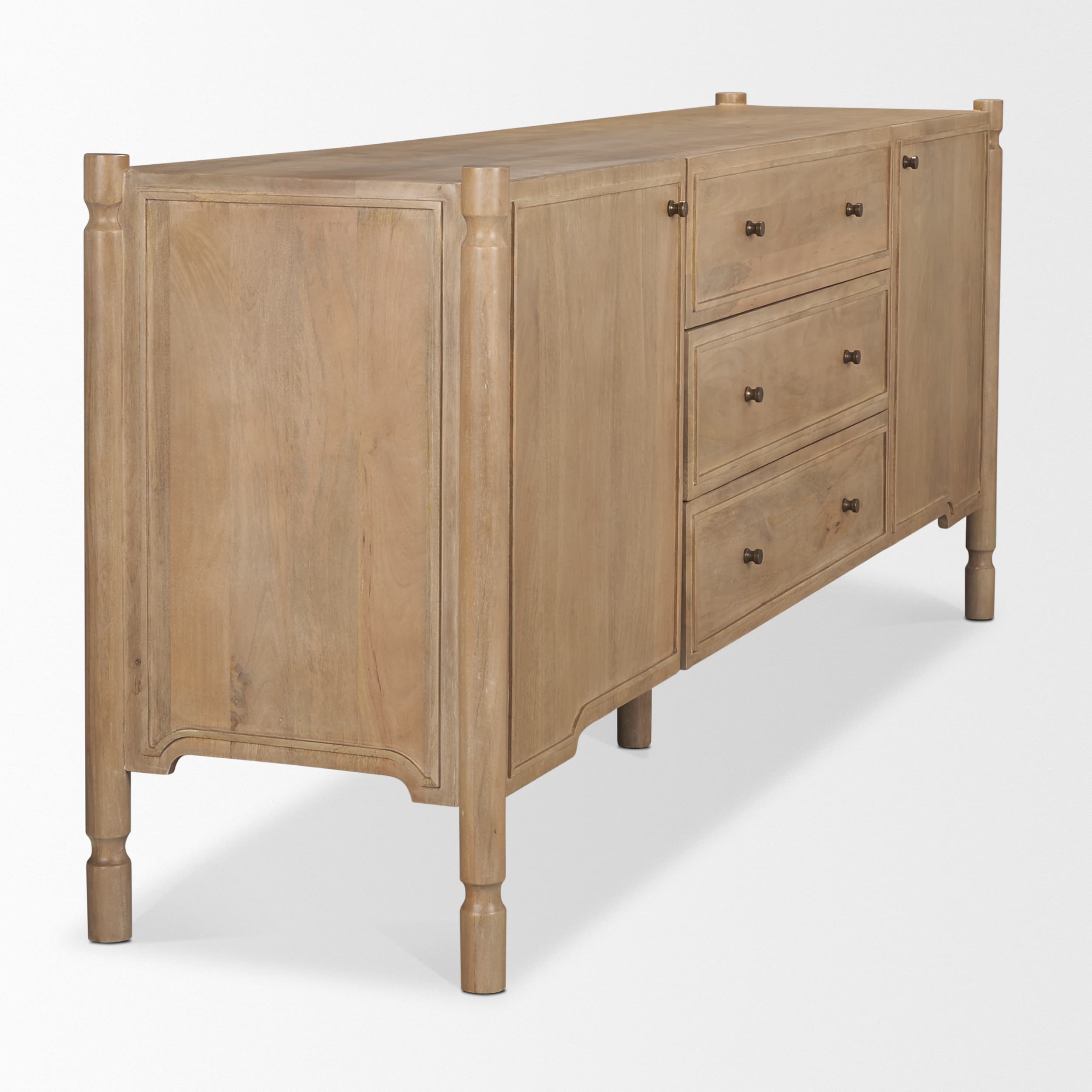 Phil Light Brown Wood 2 Door 3 Drawer Closed Sideboard — product photograph