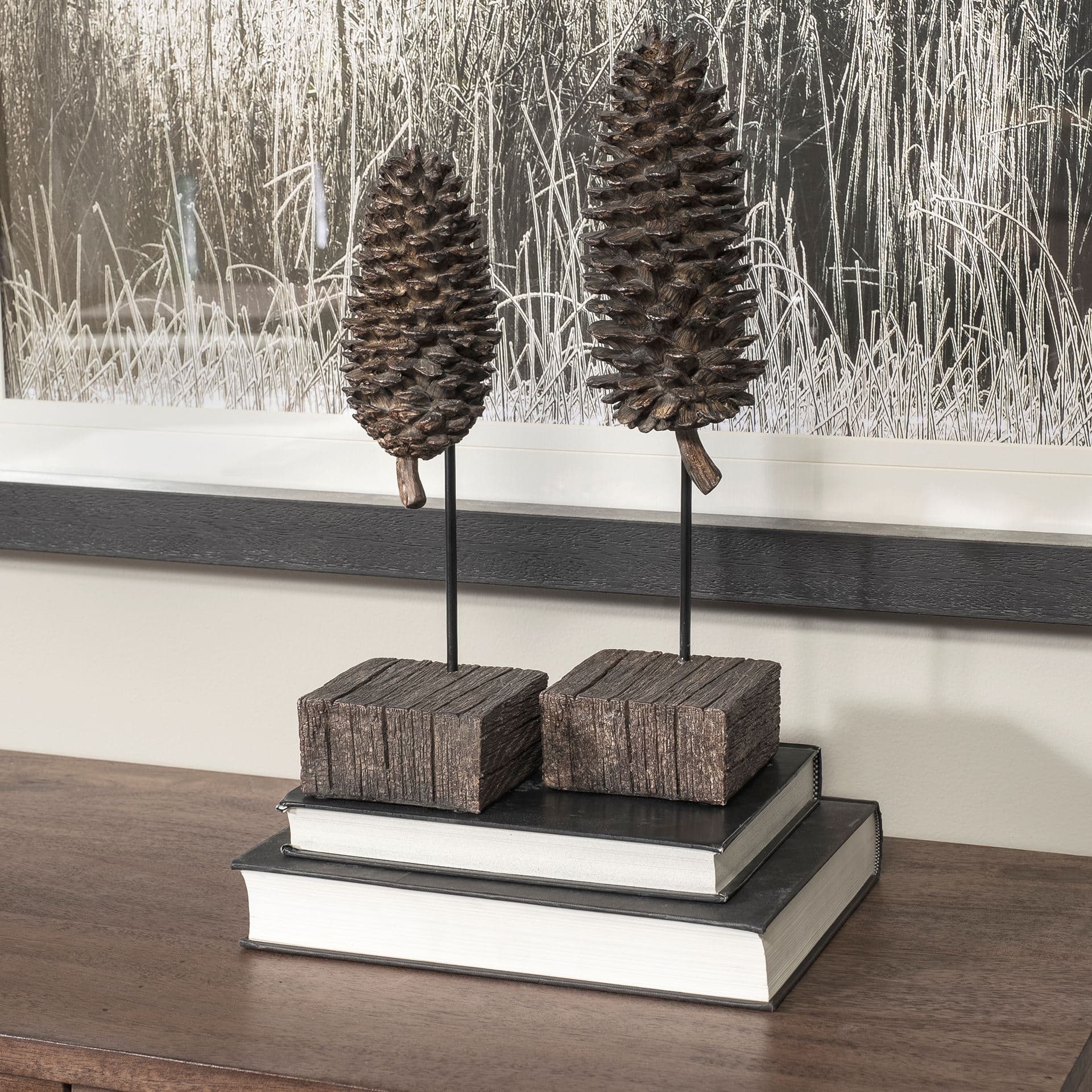 Pinterra (Small) 4L x 4W Brown Resin Pinecone Replica — product photograph