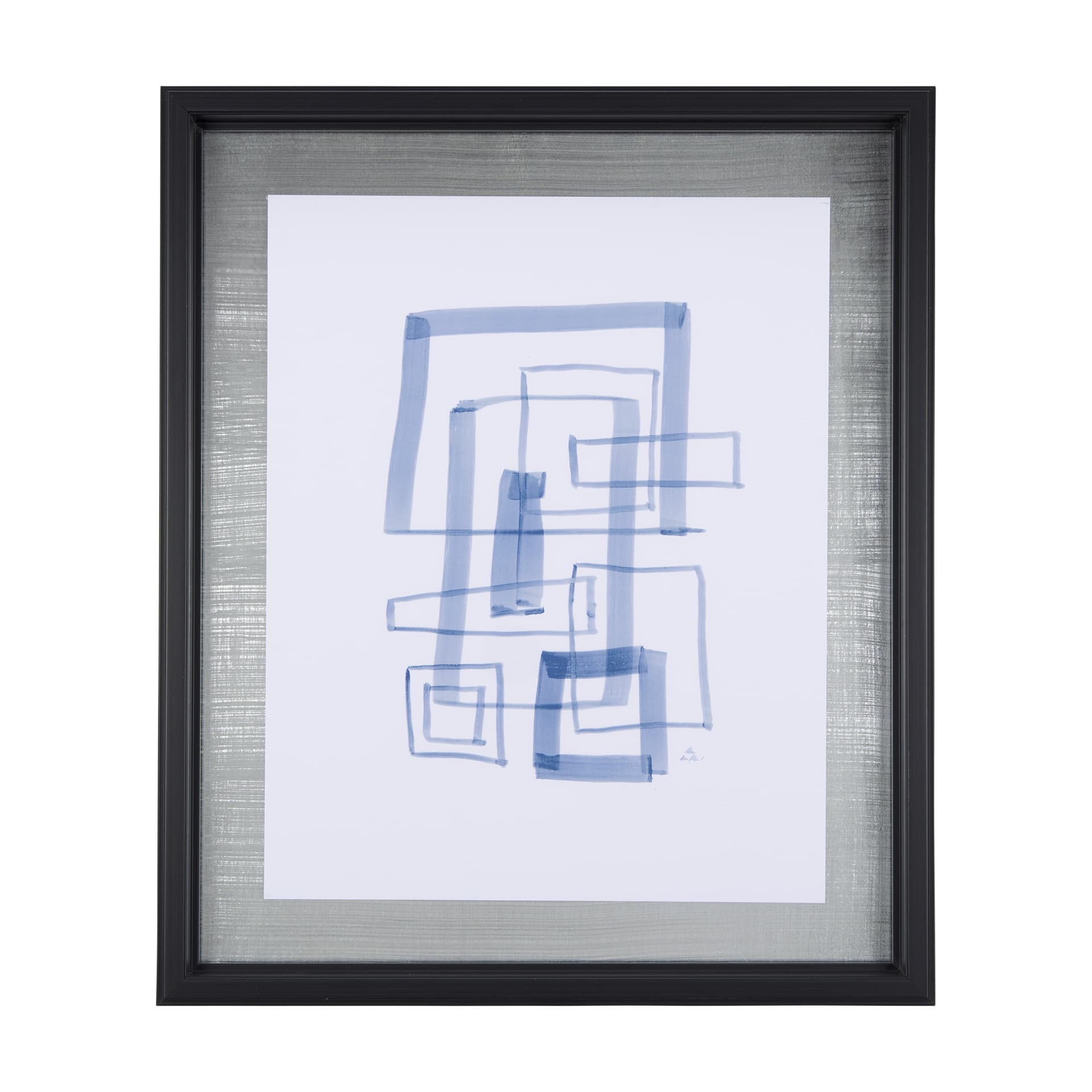 Lines IV by Mercana Studio a Hand Embellished Textured Framed Art Print Matted under Glass — product photograph