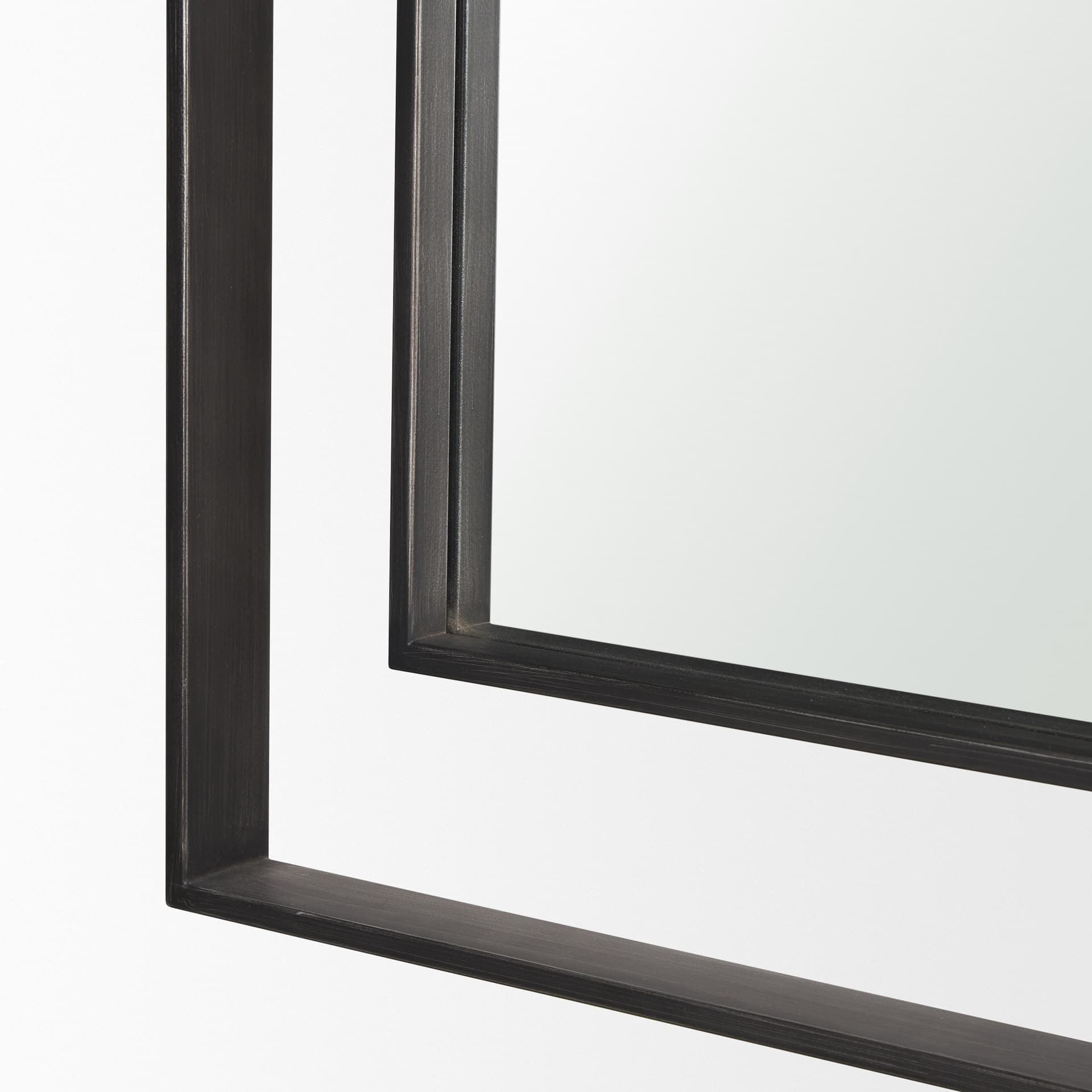 Tiva Rectangular Dual Metal Frame Gunmetal Mirror — product photograph