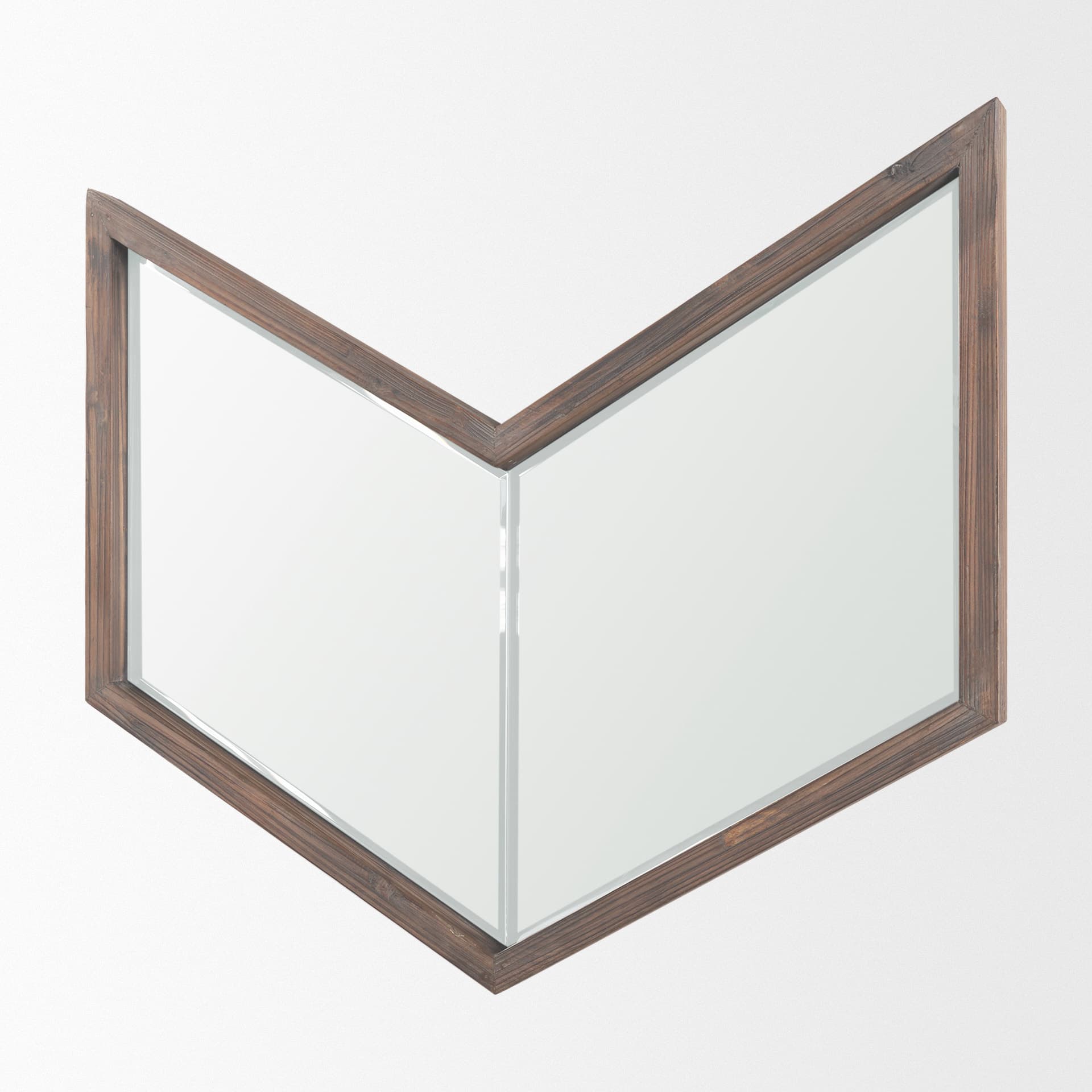 Chevren 26 x 22 Medium Brown Wood Frame Mirror — product photograph