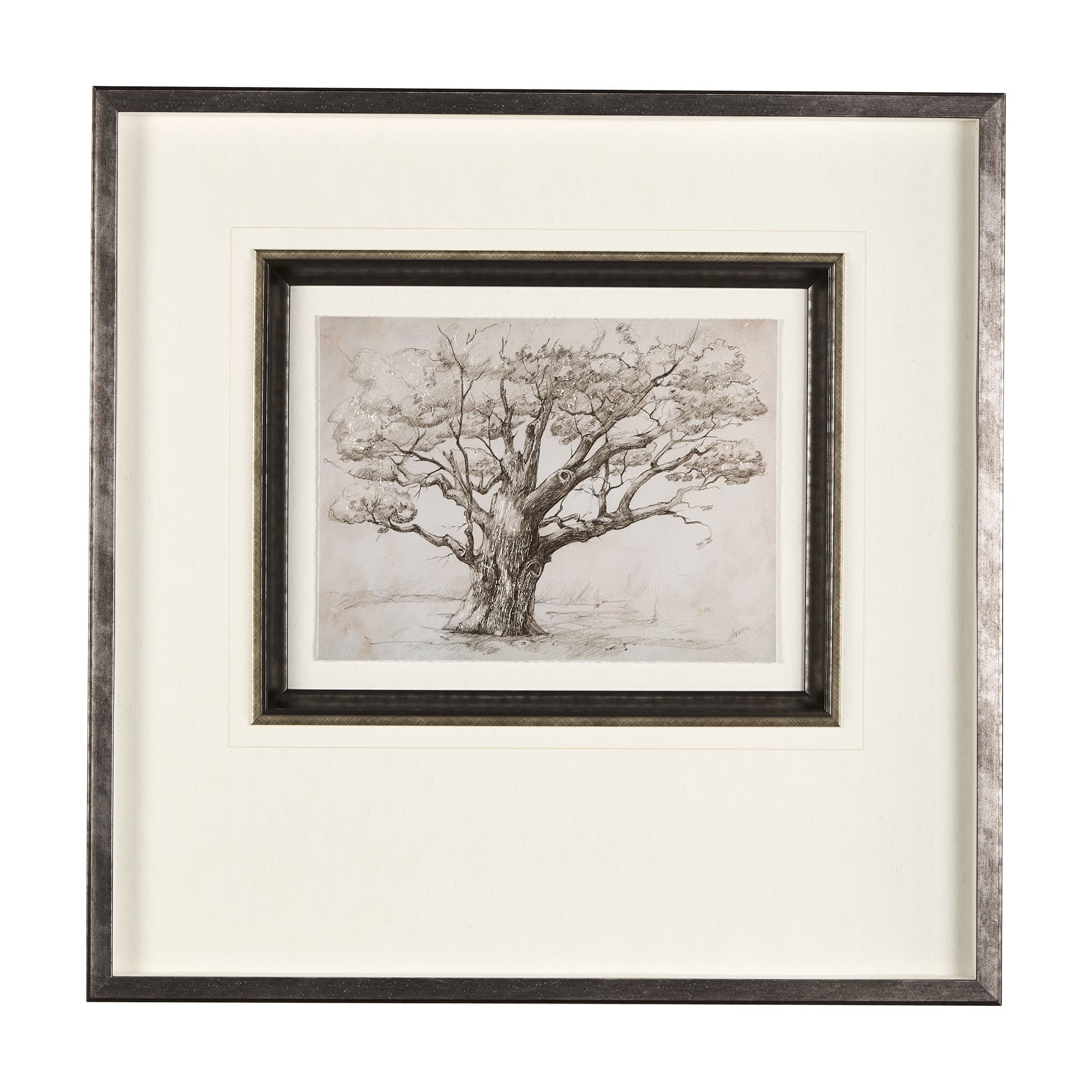 Secret Life of Tree by Mercana Studio Hand Embellished Textured Framed Art Print Matted under Glass — product photograph