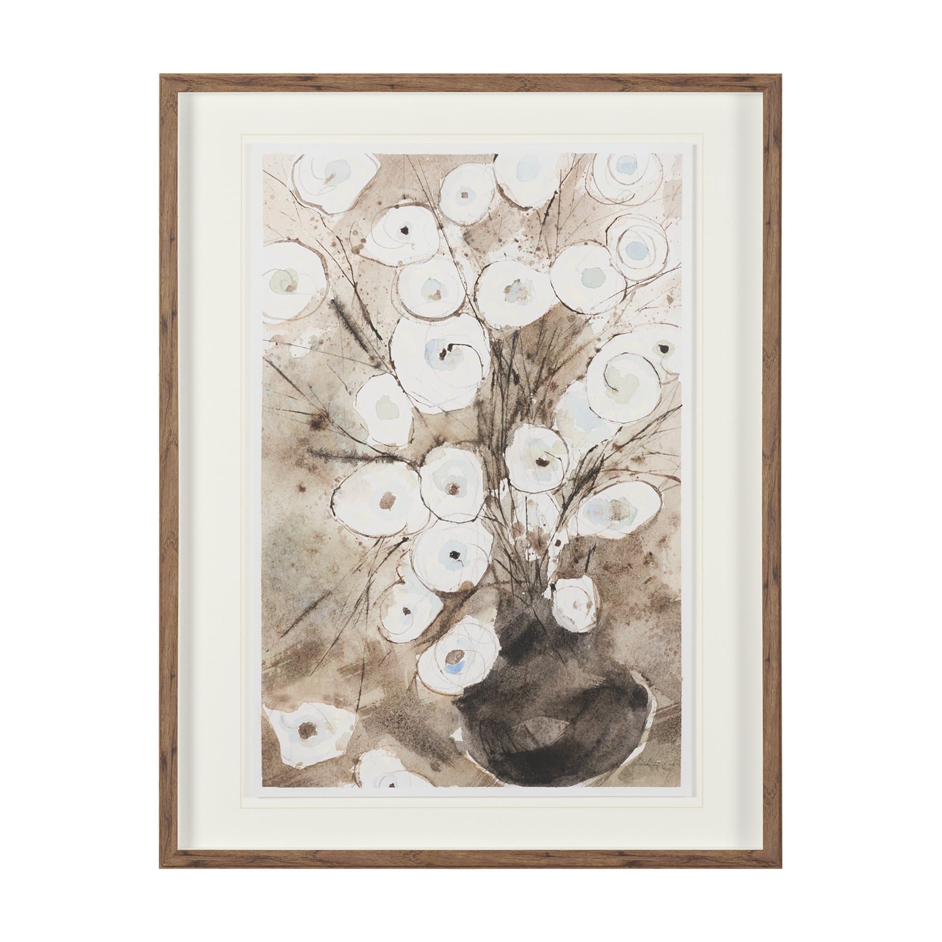 Butterfly Ranunculus II by Mercana Studio Hand-Embellished Framed Artwork Matted under Glass — product photograph