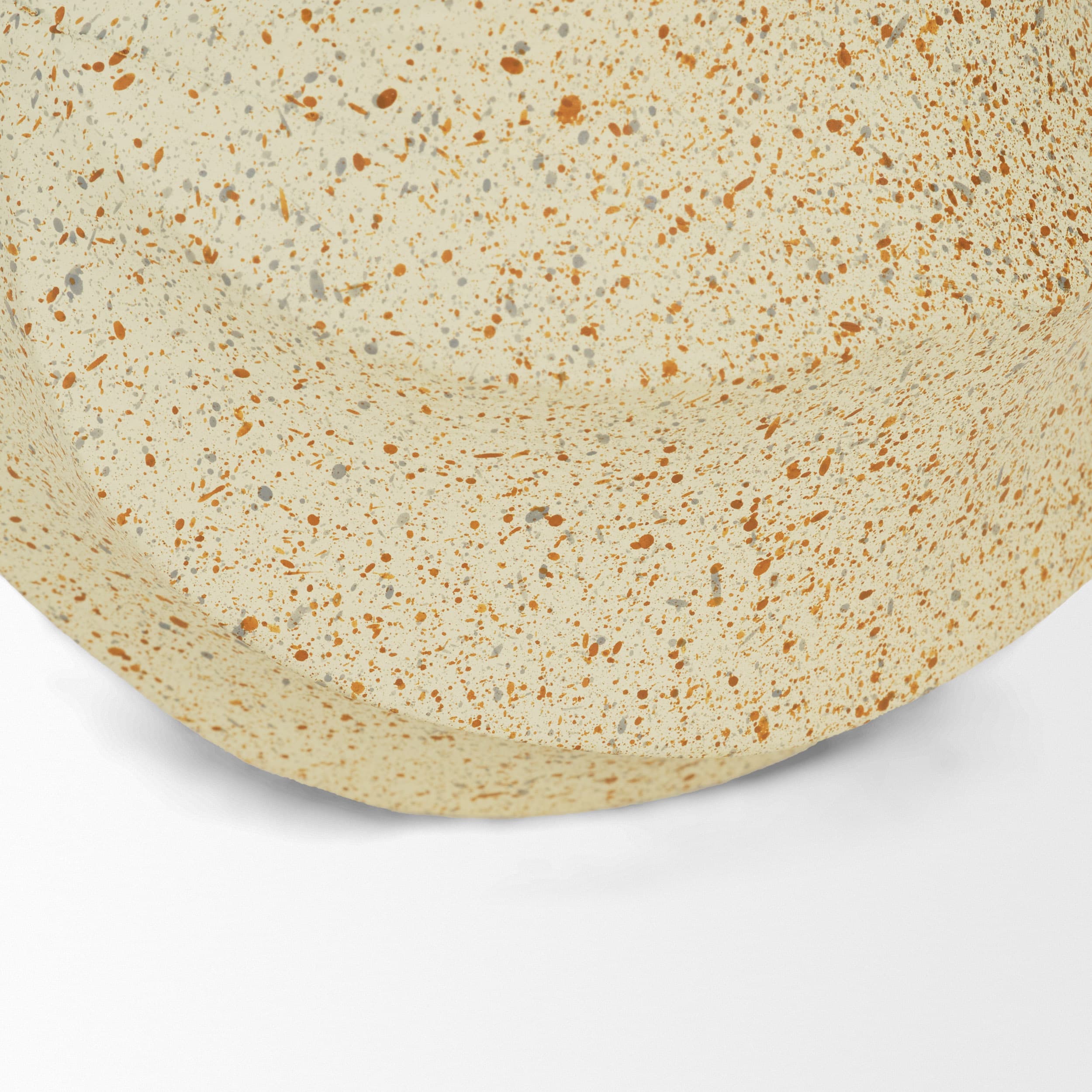 Imani Small Sculptural Textured Beige Metal Decorative Orb Object — product photograph