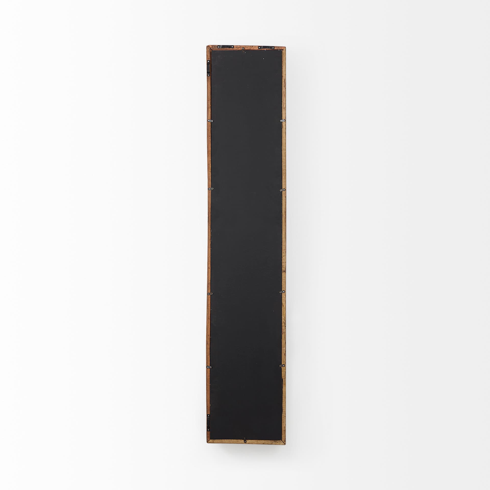 Gervaise 12L x 2W x 59H Brown Wood Frame Rectangular Wall Mirror — product photograph