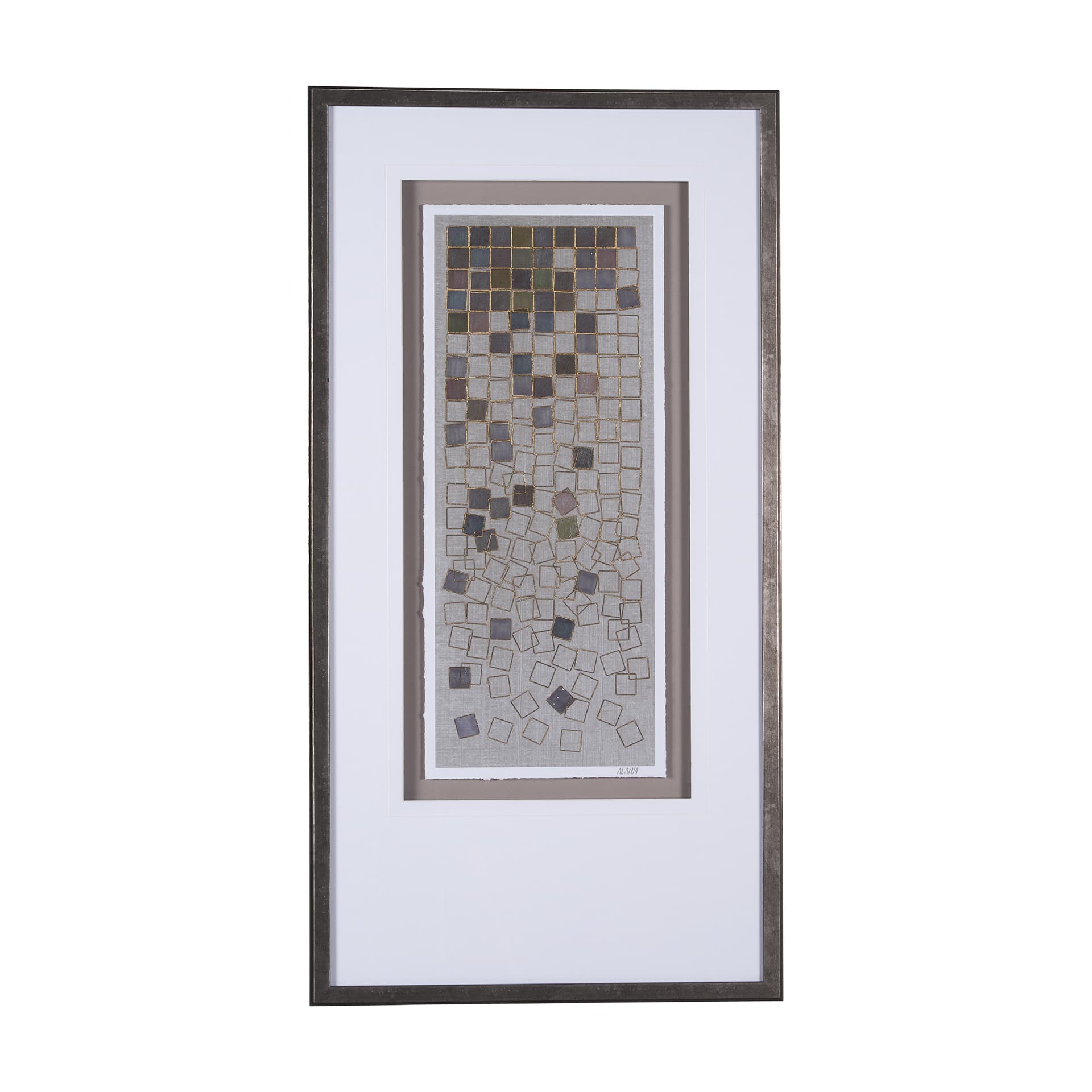 Broken Puzzle II by Mercana Studio a Hand Embellished Textured Framed Art Print Matted under Glass — product photograph