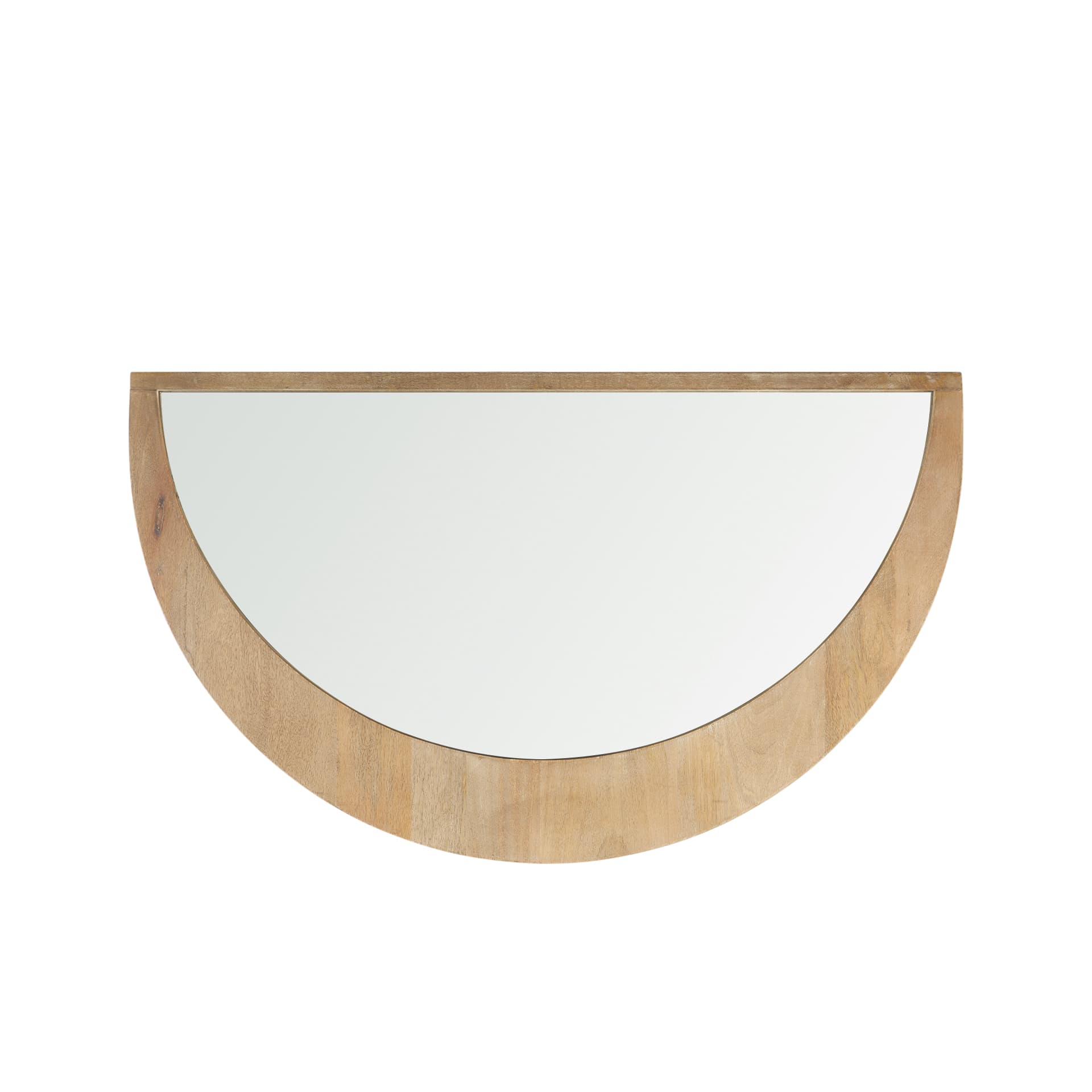 Celeste Light Brown Wood Small Mirror — product photograph