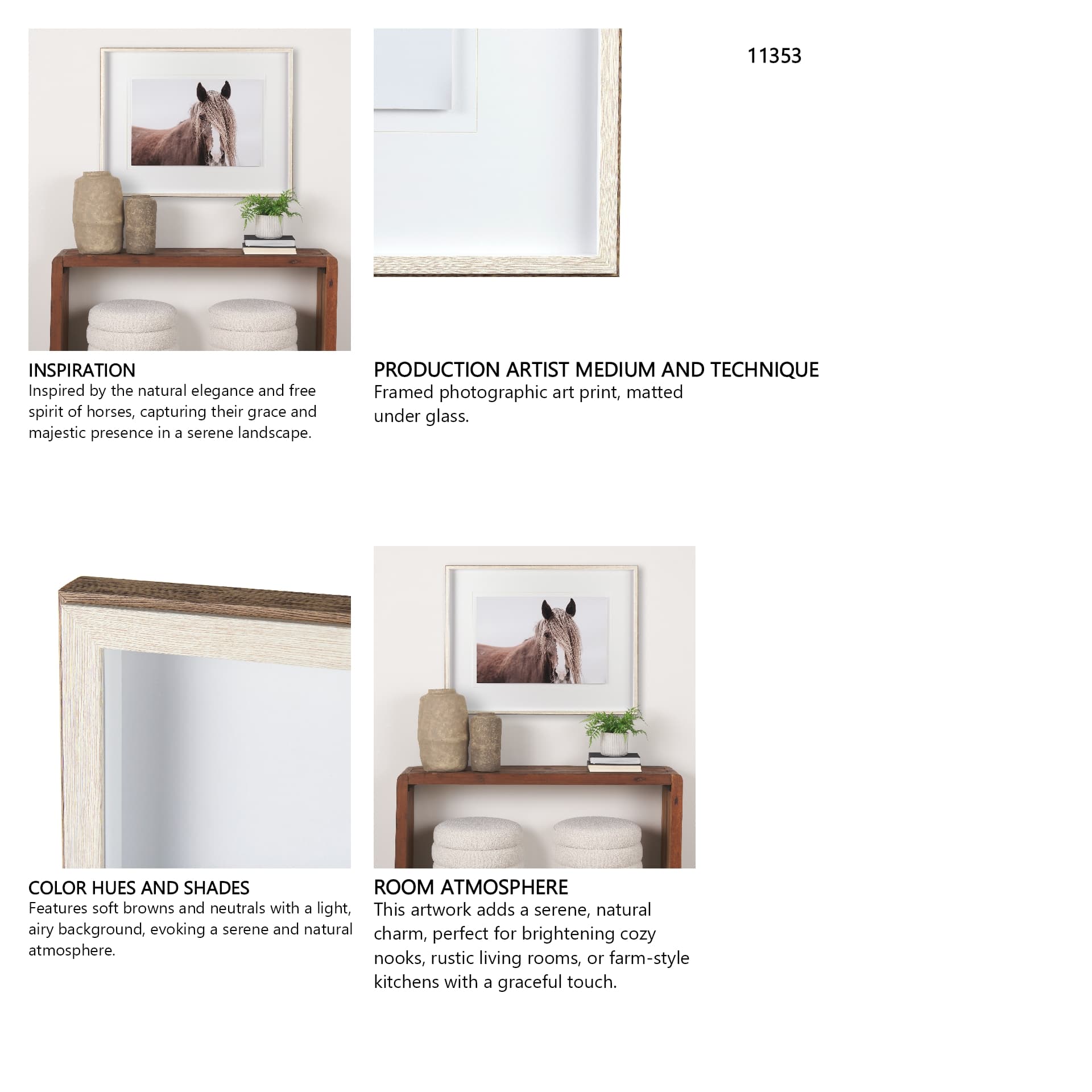 Wild Mane by Mercana Studio a Framed Photo Art Print Matted under Glass — in a styled room
