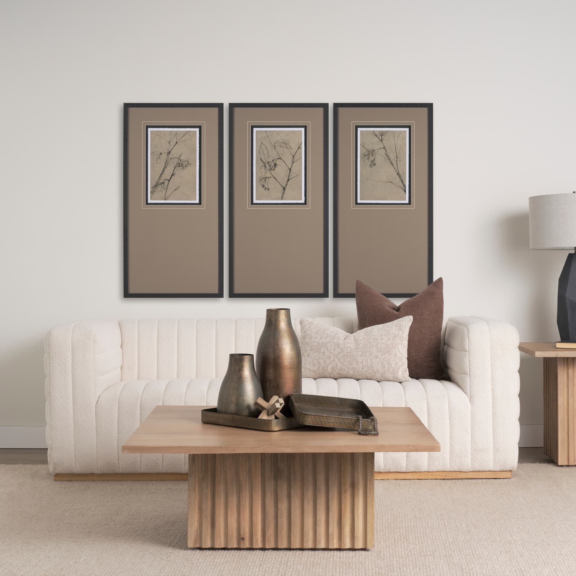 Black Chokecherry 1 by Mercana Studio a Hand Embellished Framed Art Print Matted under Glass — in a styled room