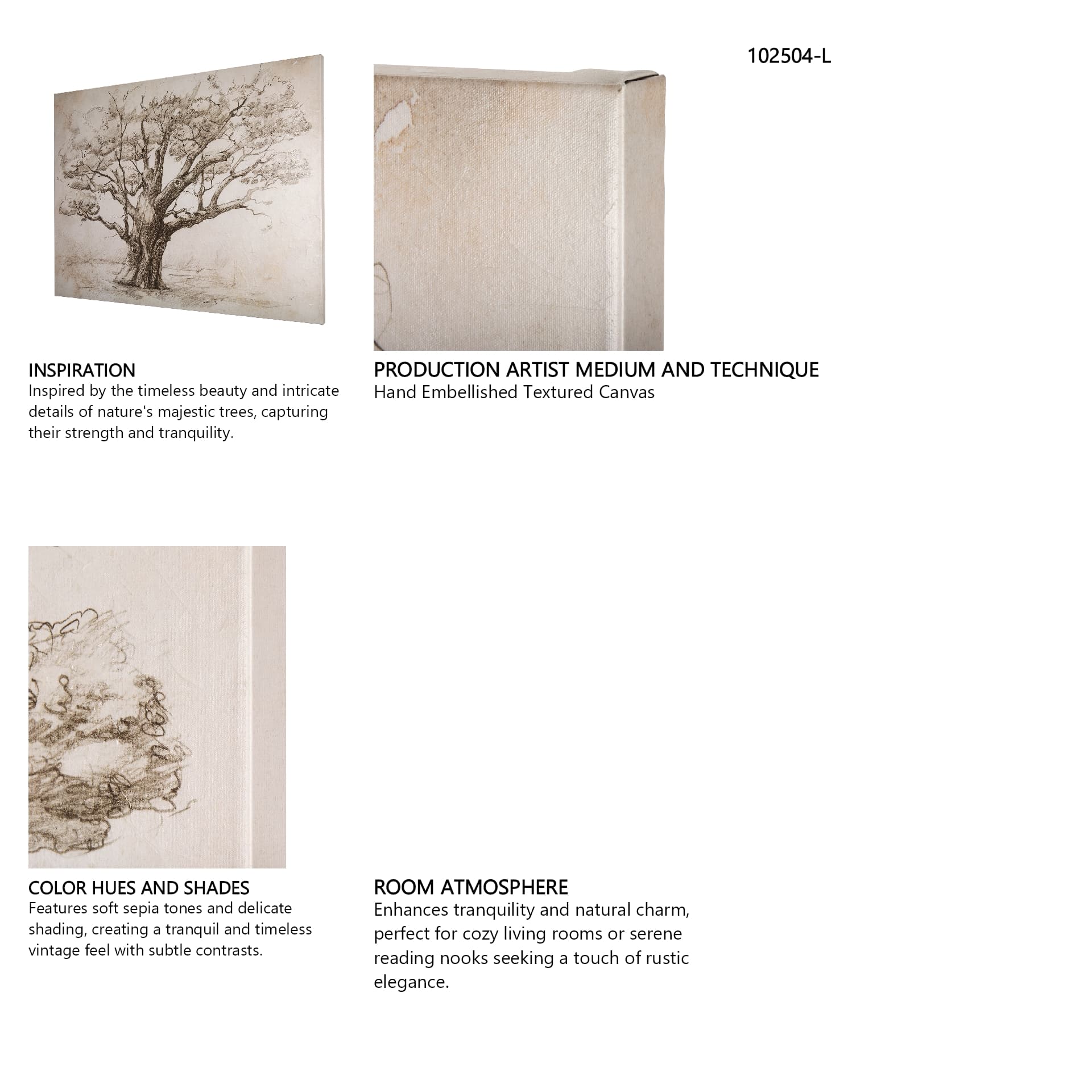Secret Life of Tree by Mercana Studio a Hand Embellished Textured Canvas — in a styled room