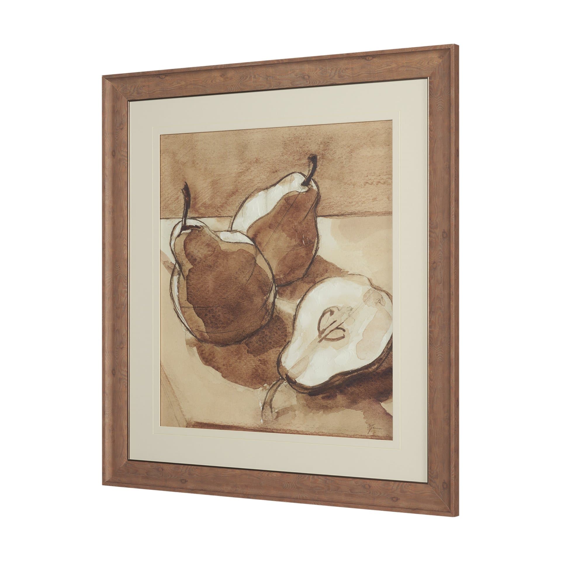 Pear Study III by Mercana Studio Hand Embelished Textured Framed Artwork Matted under Glass — product photograph