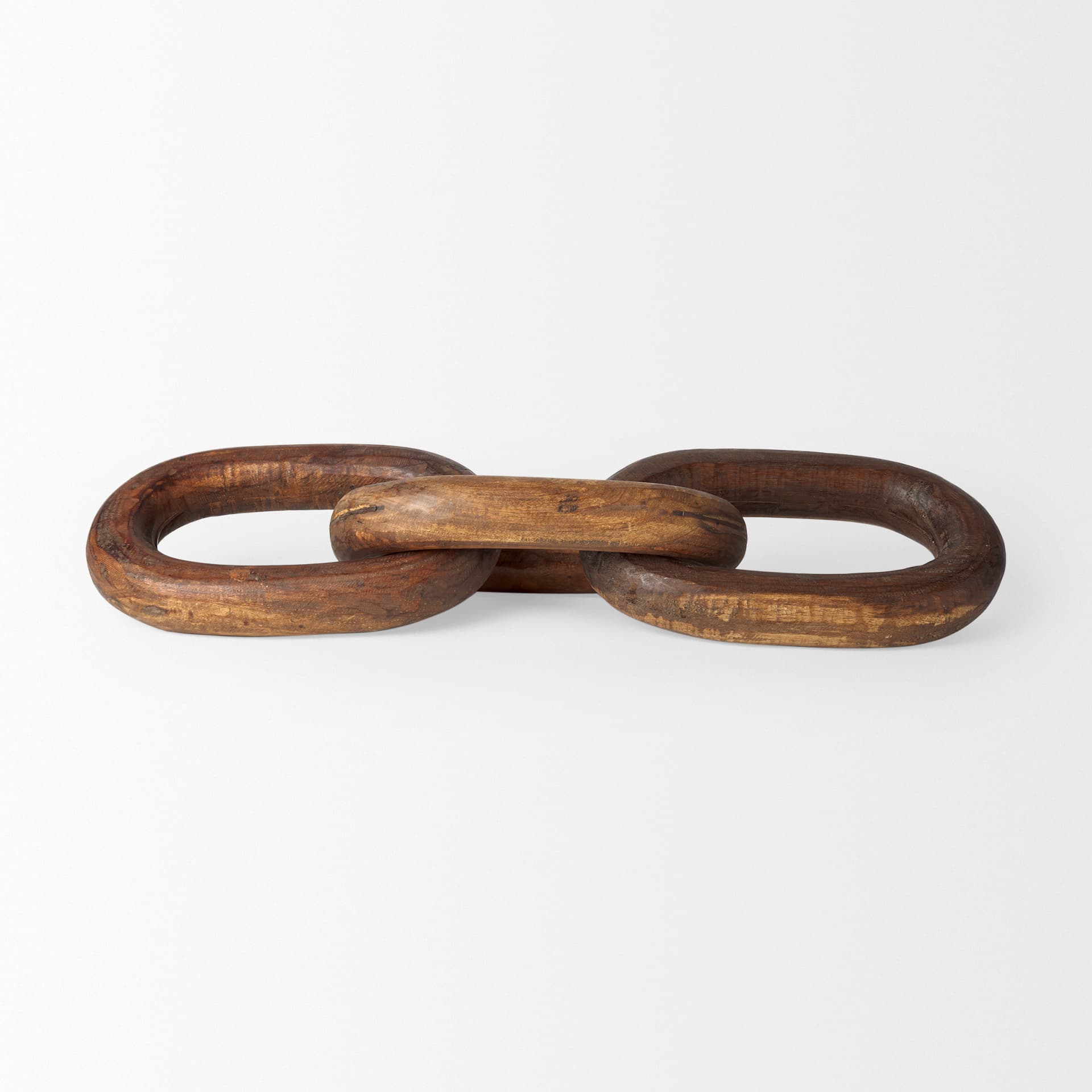 Tayla Large Medium Brown Wood Chain Link — product photograph
