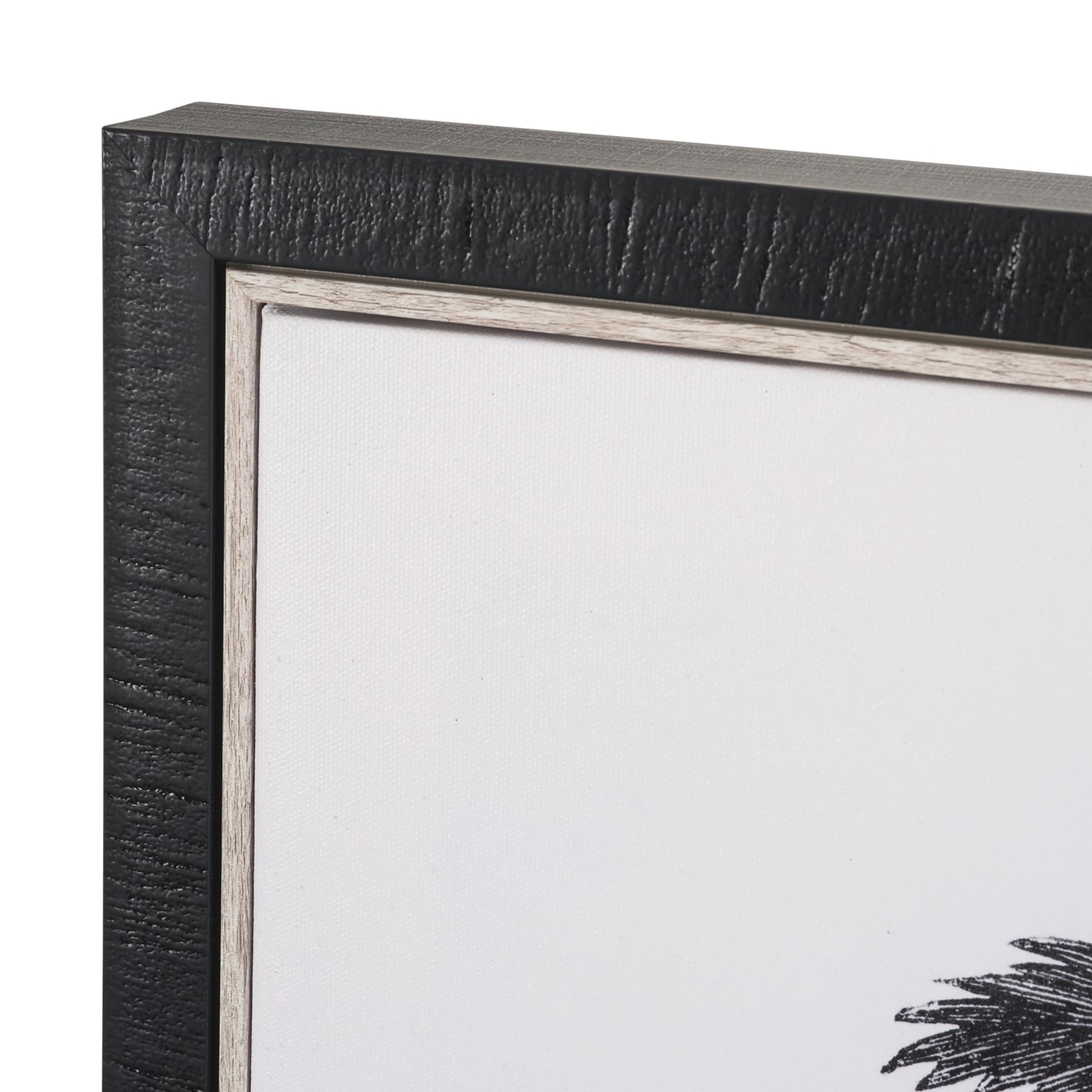 Vintage Palm Tree Drawing V by Les Palmiers Histoire a Hand Embellished Textured Framed Canvas — product photograph