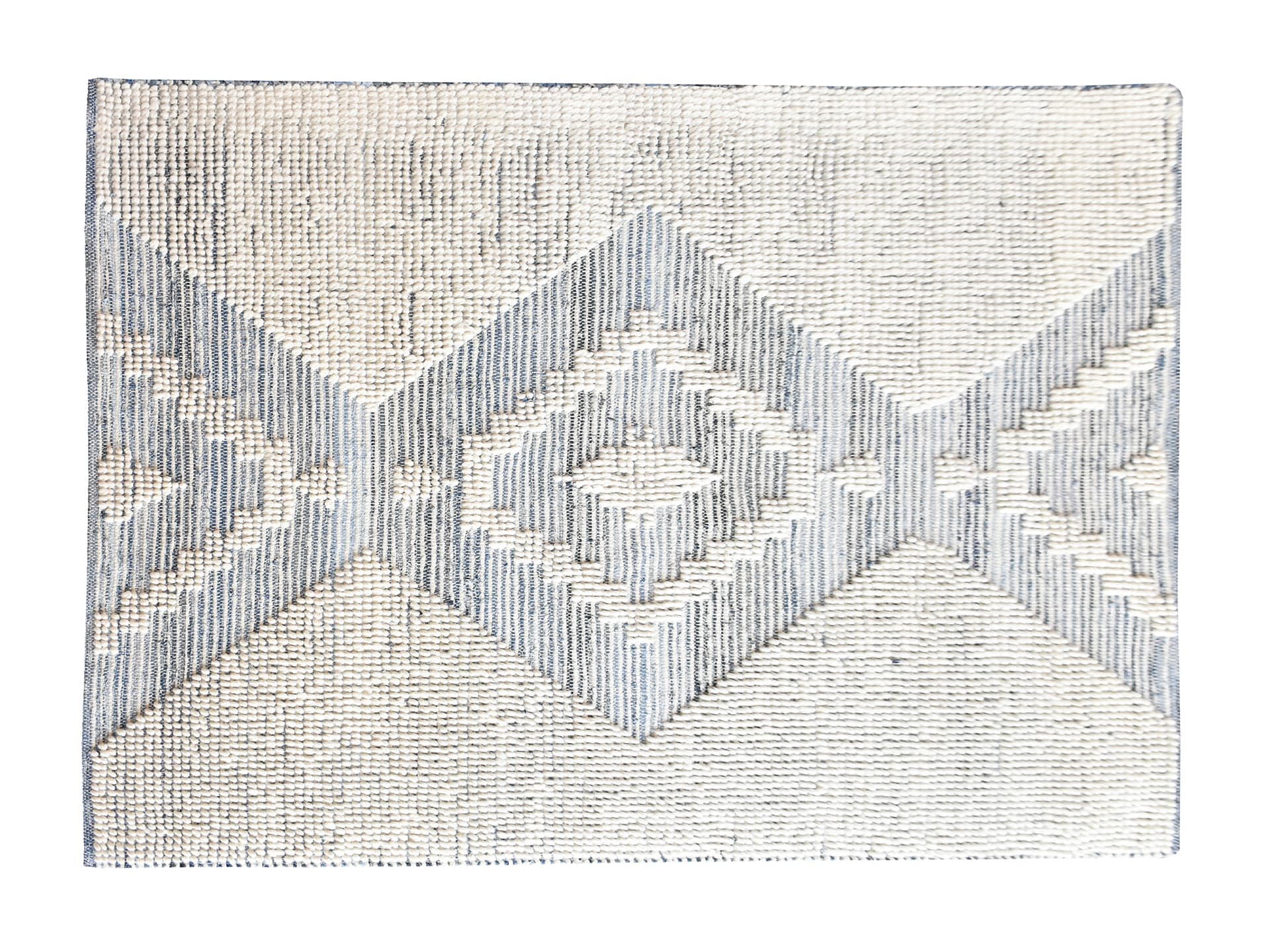 Bewick I 96 x 120 White/Gray Pattern Woven Rug — product photograph