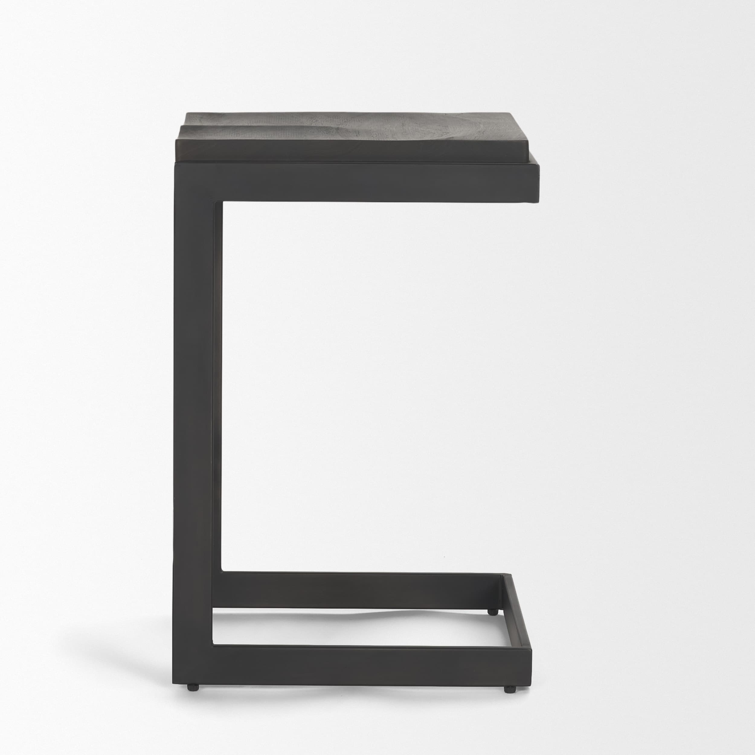 Kiran Backless 26in Seat Counter Stool | Black Wood w/ Black Metal — product photograph