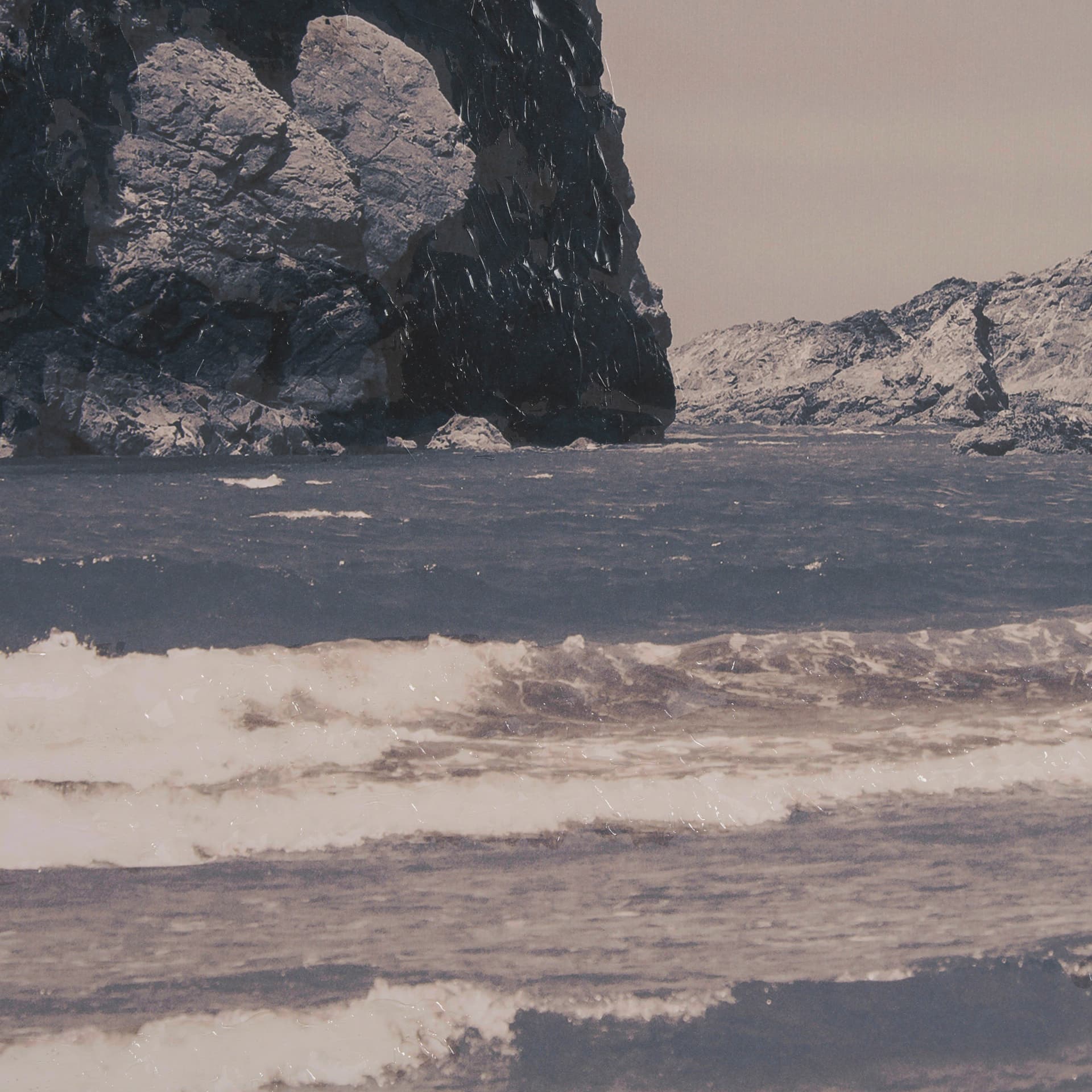 Rocky Shores by Nathan Larson a Hand Embellished Framed Photo Art Print Matted under Glass — product photograph