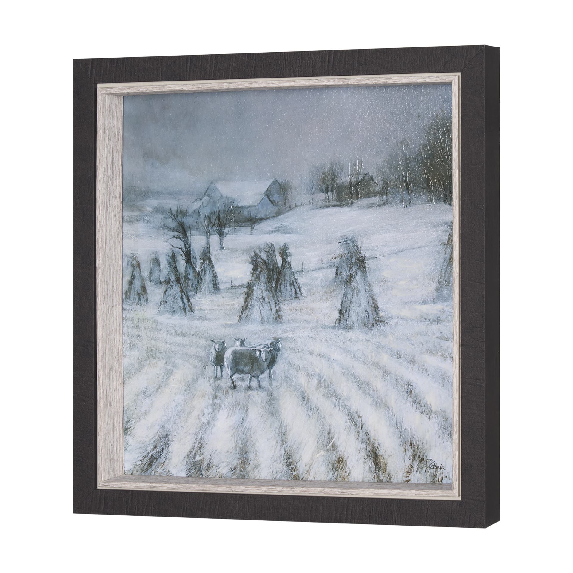 Winter On The Farm II by Mercana Studio a Hand Embellished Framed Art Print — product photograph