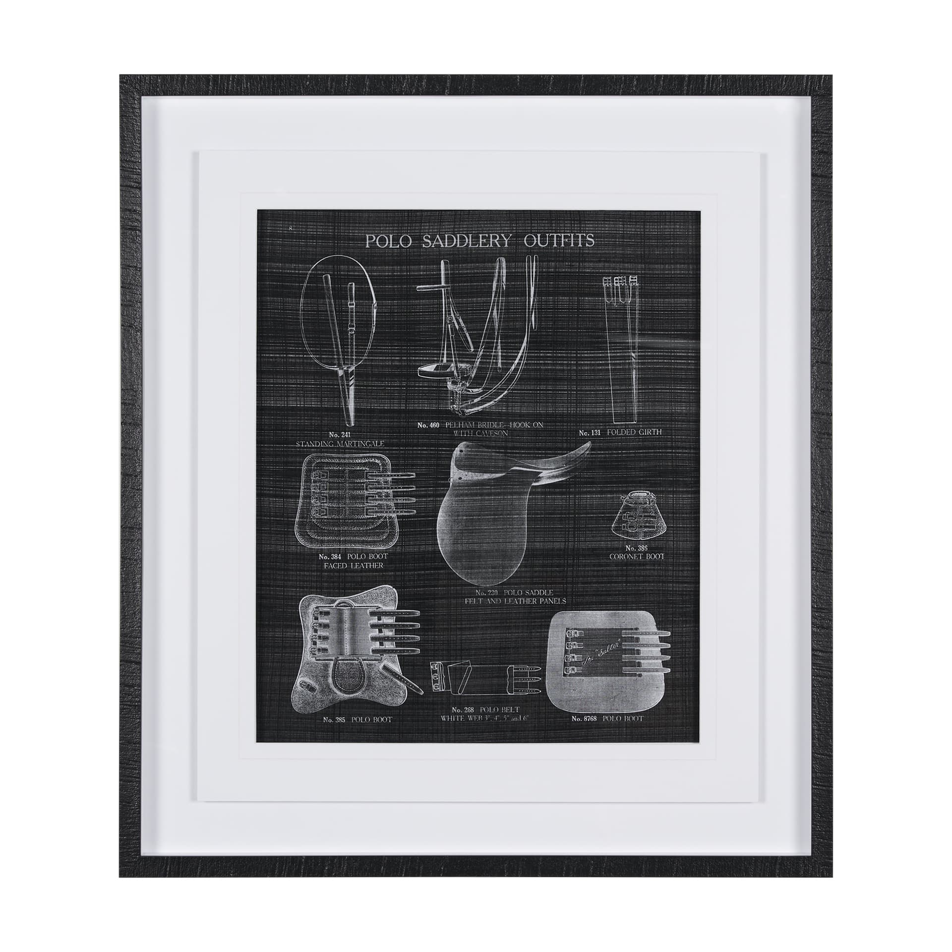 Equestrian Riding IIBW by Mercana Studio Hand Embellished Framed Art Print Matted under Glass — product photograph