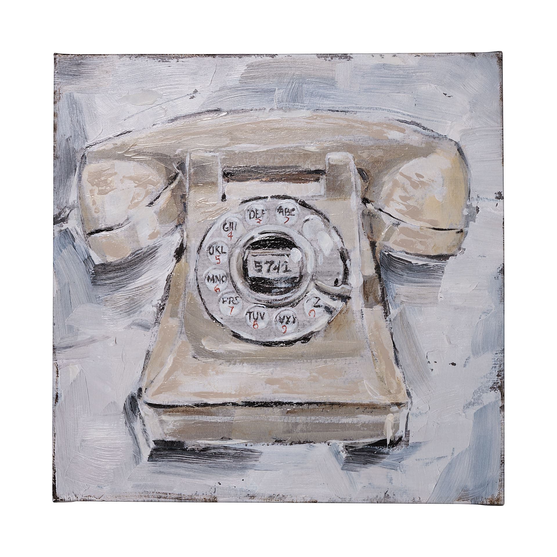 Retro Phone II by Ethan Harper a Hand Embellished Textured Canvas — product photograph