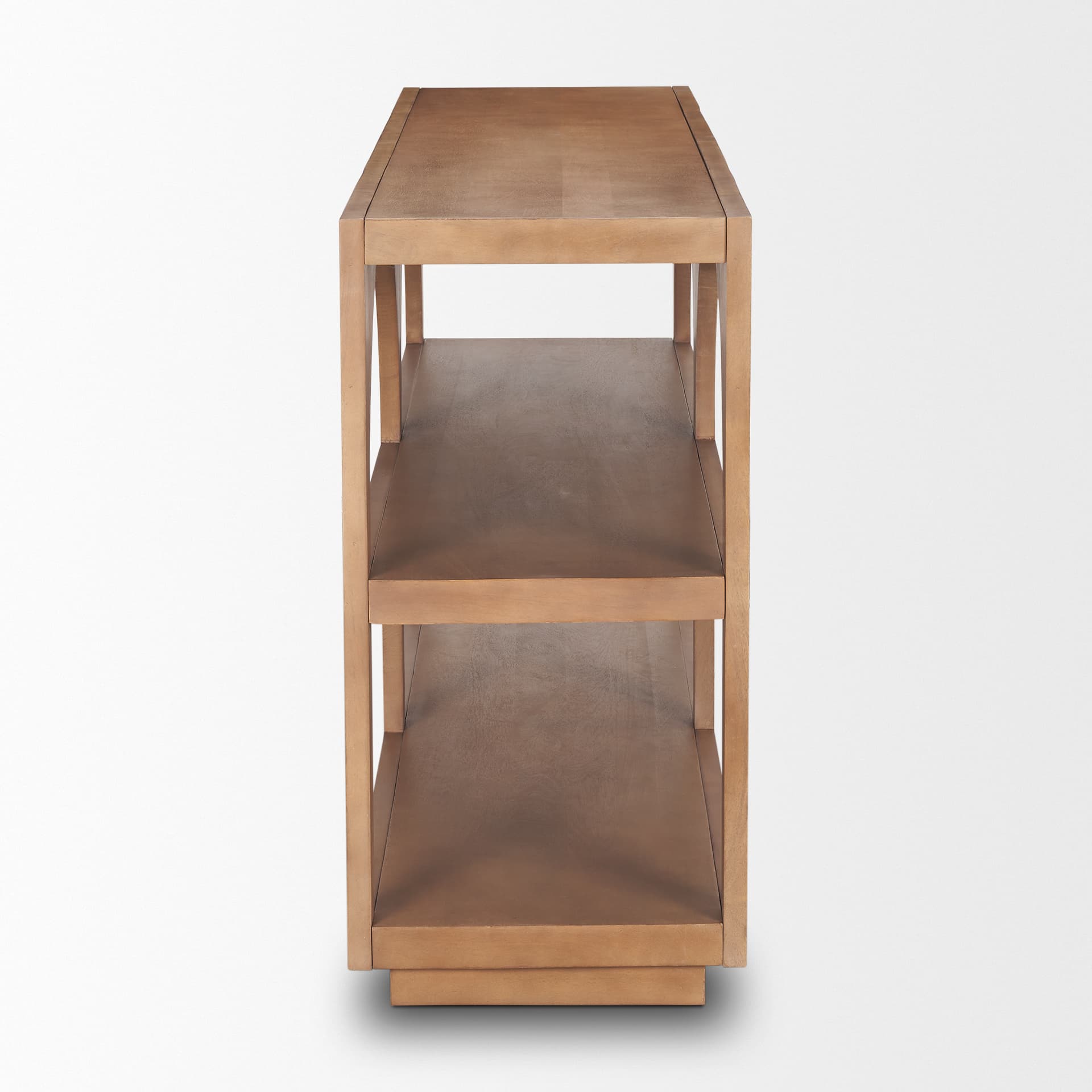 Bela 54" Arched Console Table Medium Brown Wood — product photograph