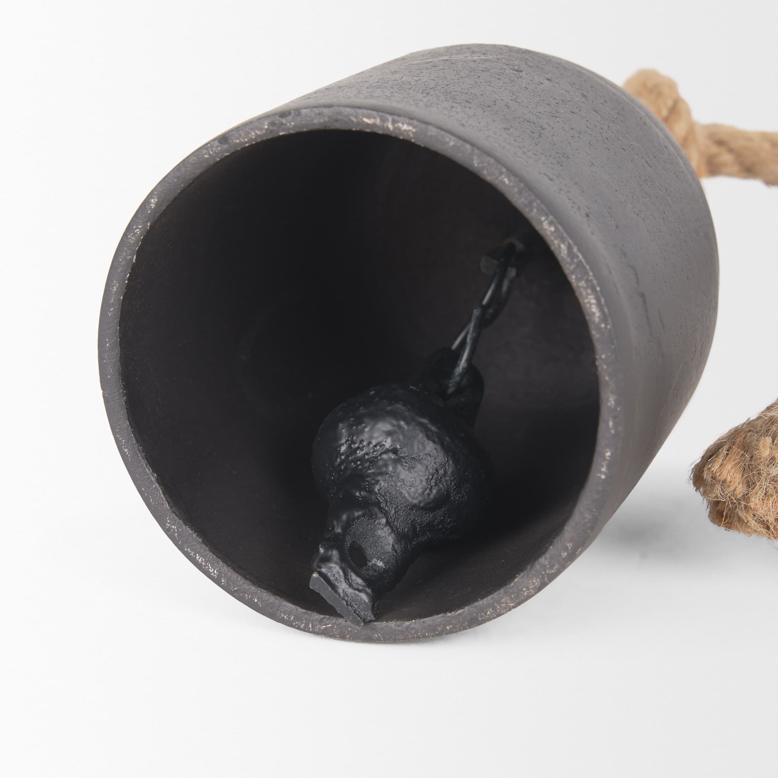 Quincy Small Matte Black Metal Decorative Bell Object — product photograph