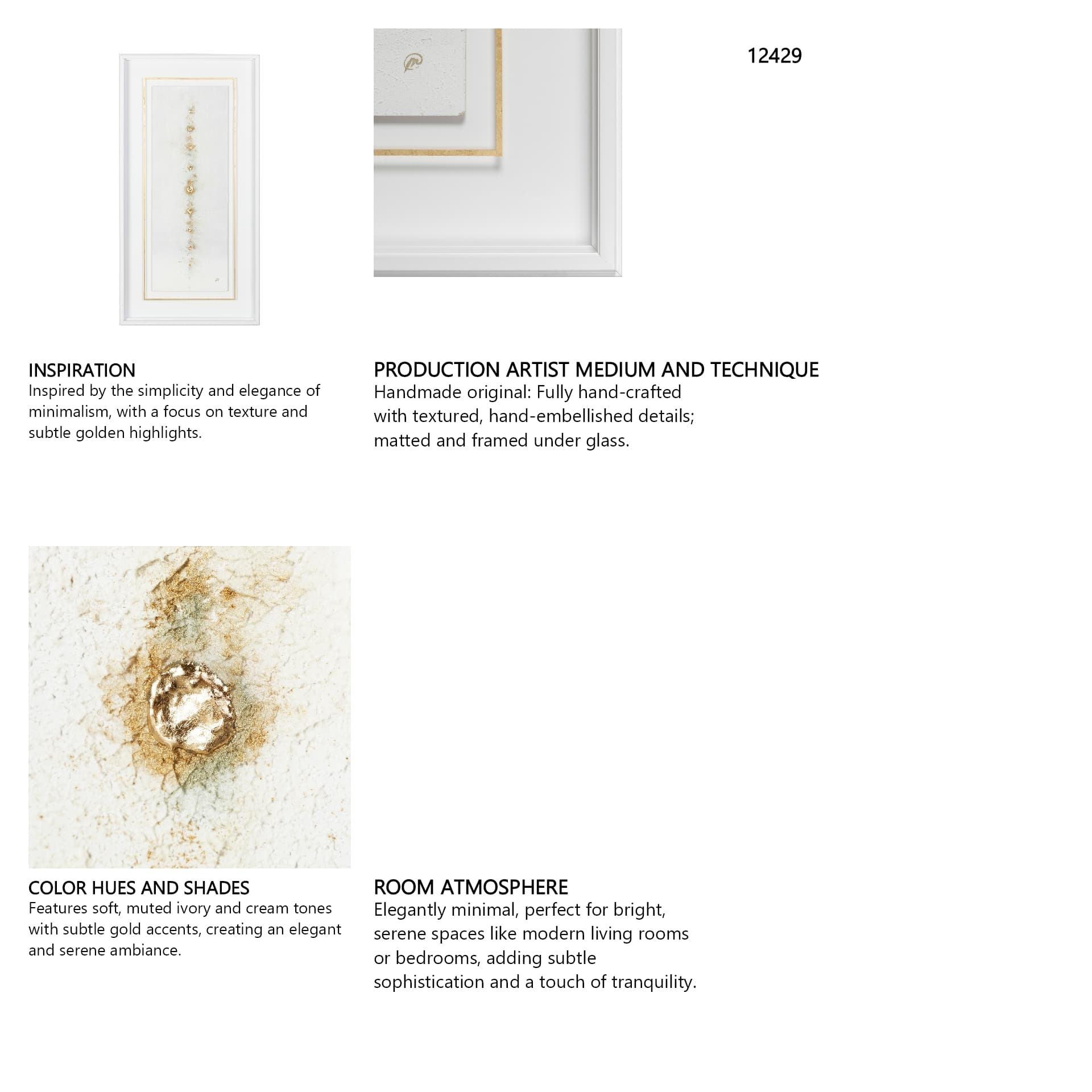 Dots I-Gold by Studio M a handmade Original Framed Artwork under Glass — in a styled room
