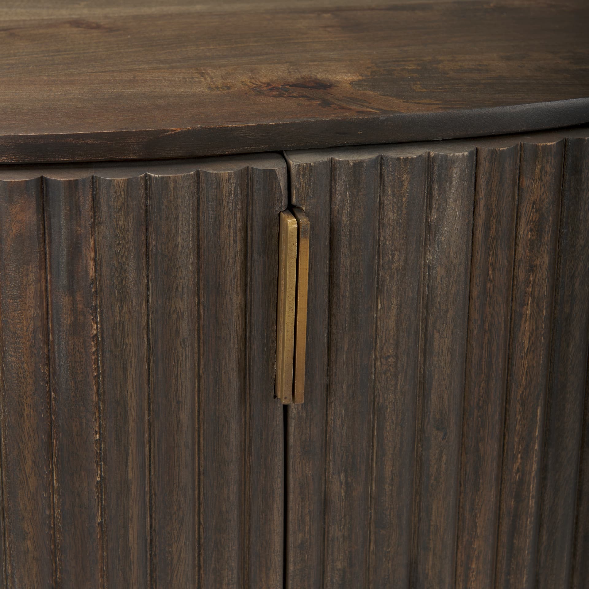 Terra Fluted Dark Brown 2-Door Accent Cabinet — product photograph