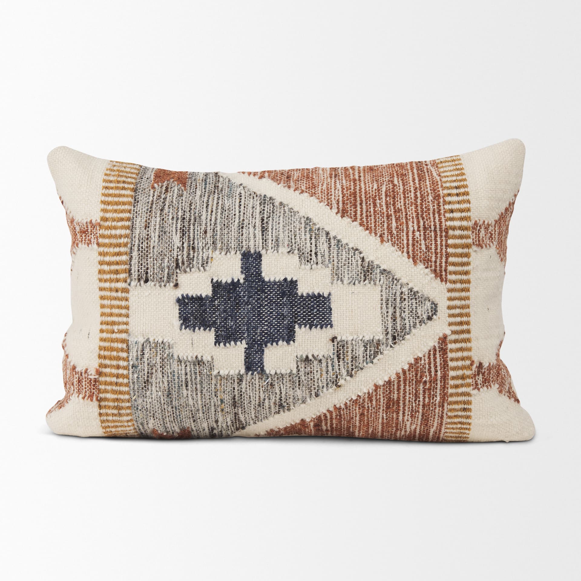 Kenzie 13x21 Multi Colored Print Lumbar Pillow Cover w/ Non-Allergen Filler — product photograph
