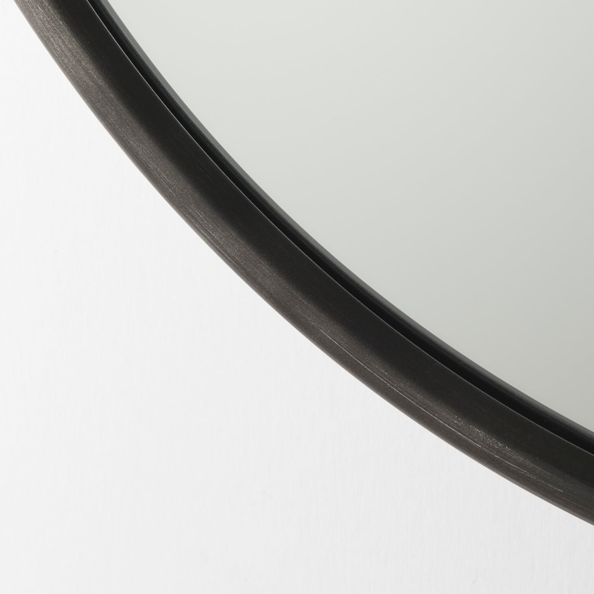 Piper 35.8L x 1.0W x 35.8H Small Black Metal Round Wall Mirror — product photograph