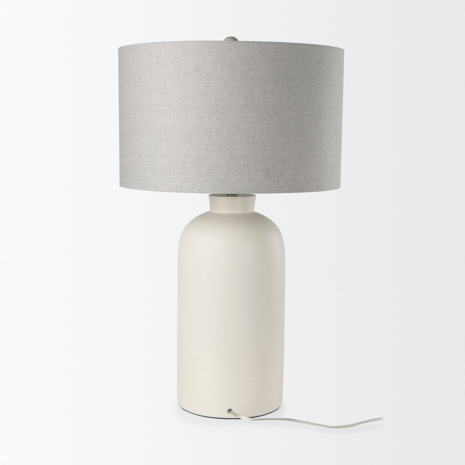 Cato 20.0L x 20.0W x 33.5H Cream Base W/White Shade Table Lamp — product photograph