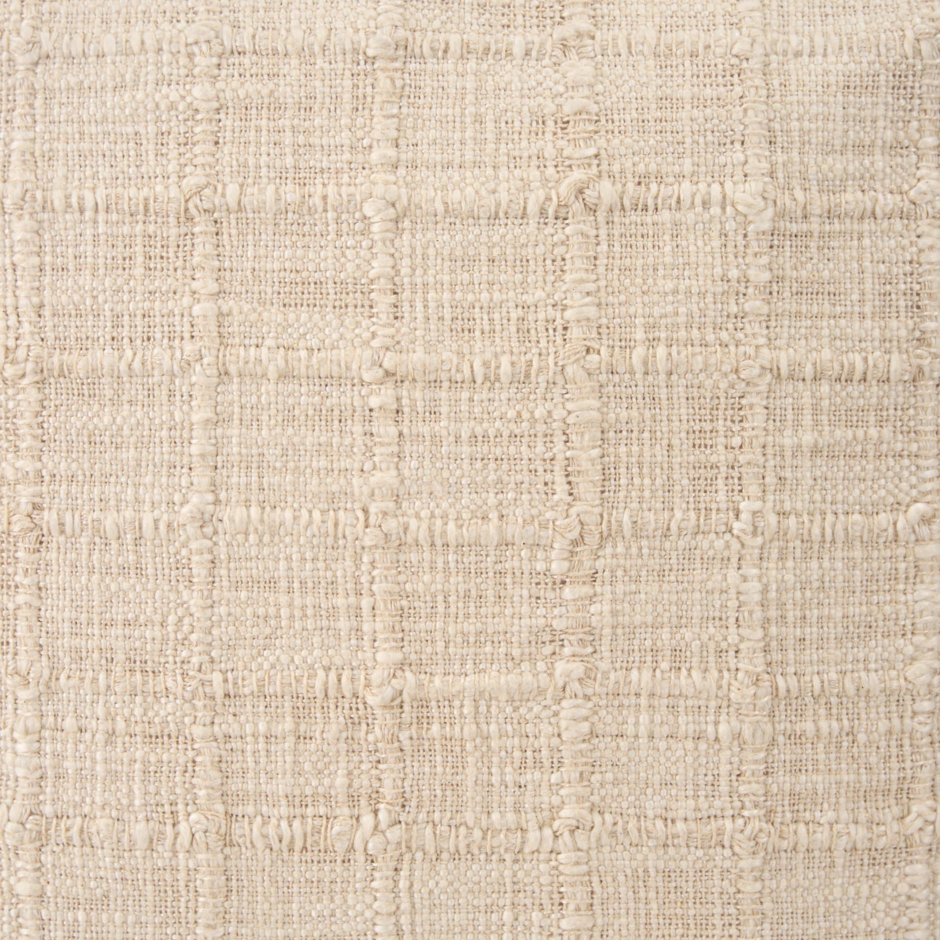 Jacory 22x22 Cream Checker Textured Decorative Square Pillow Cover w/Down Filler — product photograph