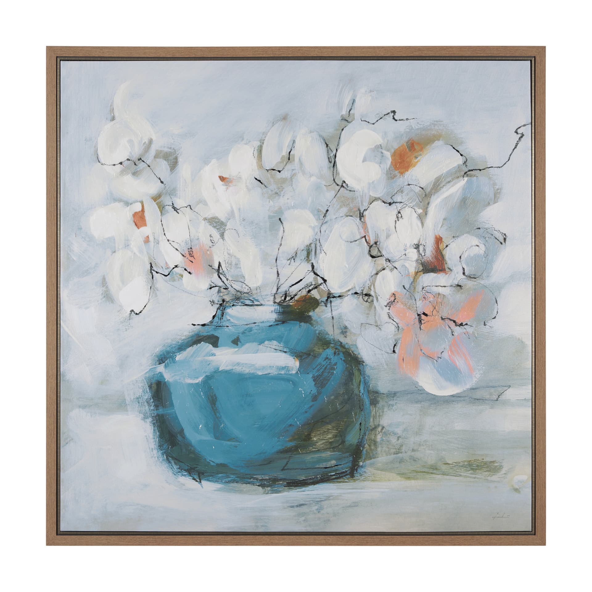 Magnolia Bouquet by Mercana Studio a Hand Embellished Textured Framed Canvas — product photograph