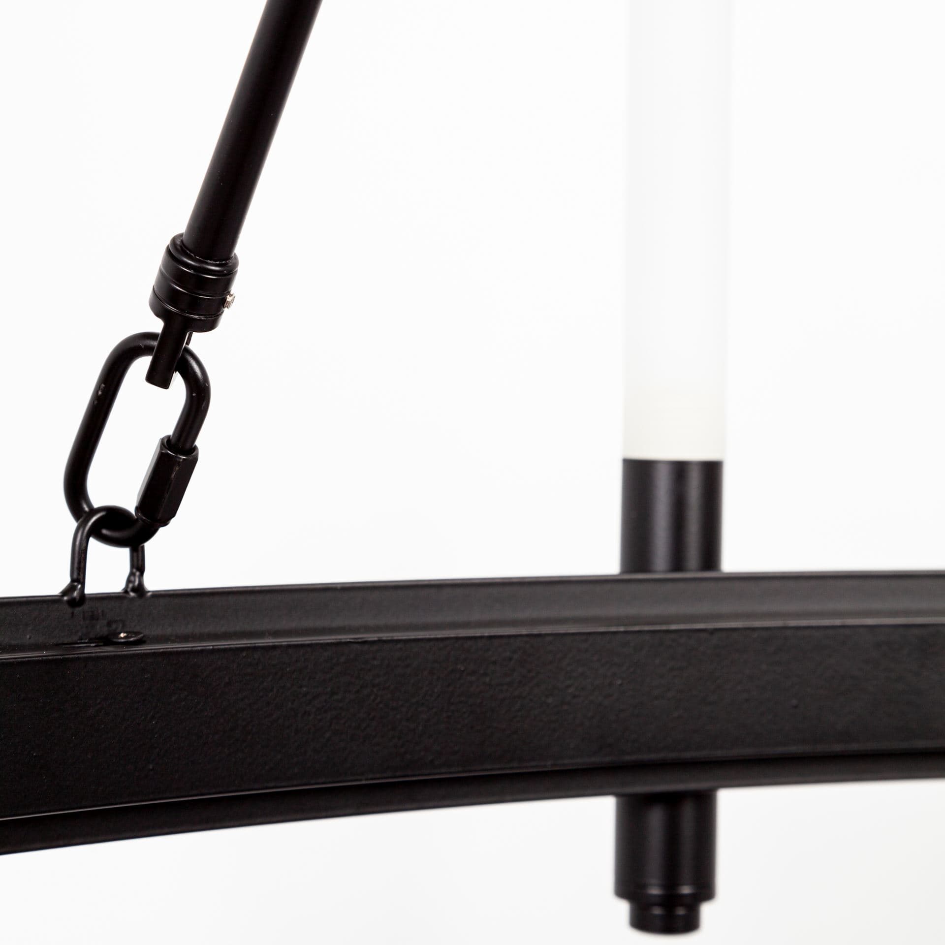 Decamp I (47.2"x36.2") Black Metal Chassis Glass Tube Twelve Light Chandelier — product photograph