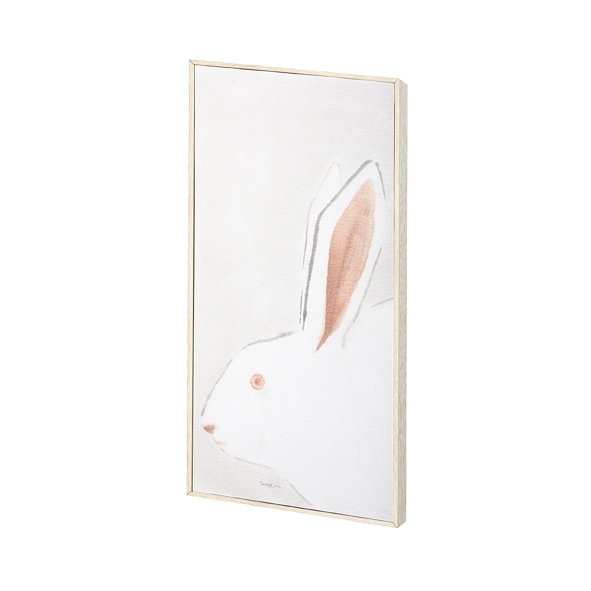 Rabit Gazing II by Mercana Studio a Hand Embellished Textured Framed Art Print — product photograph