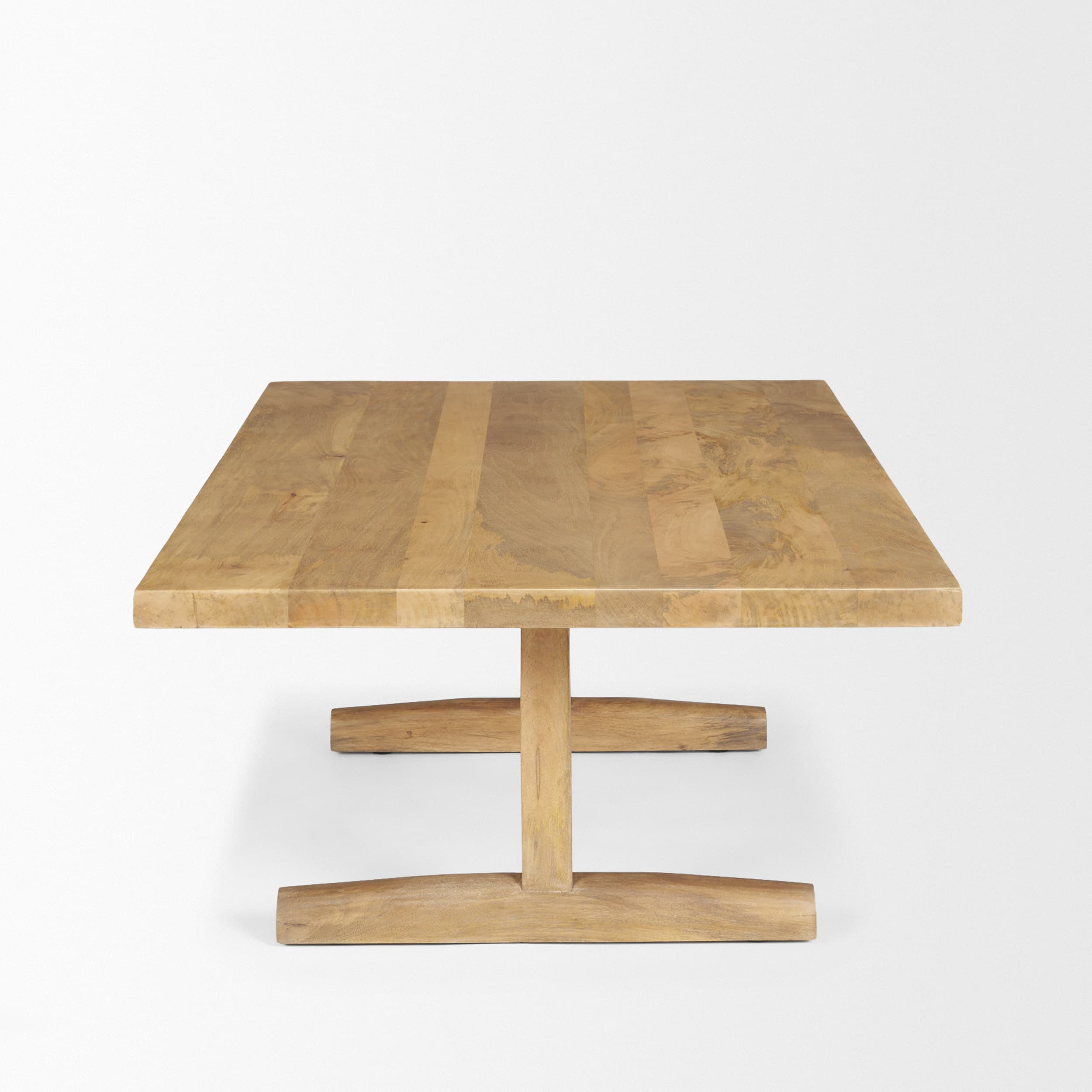 Viktor 55"L Light Brown Solid Wood Coffee Table — product photograph