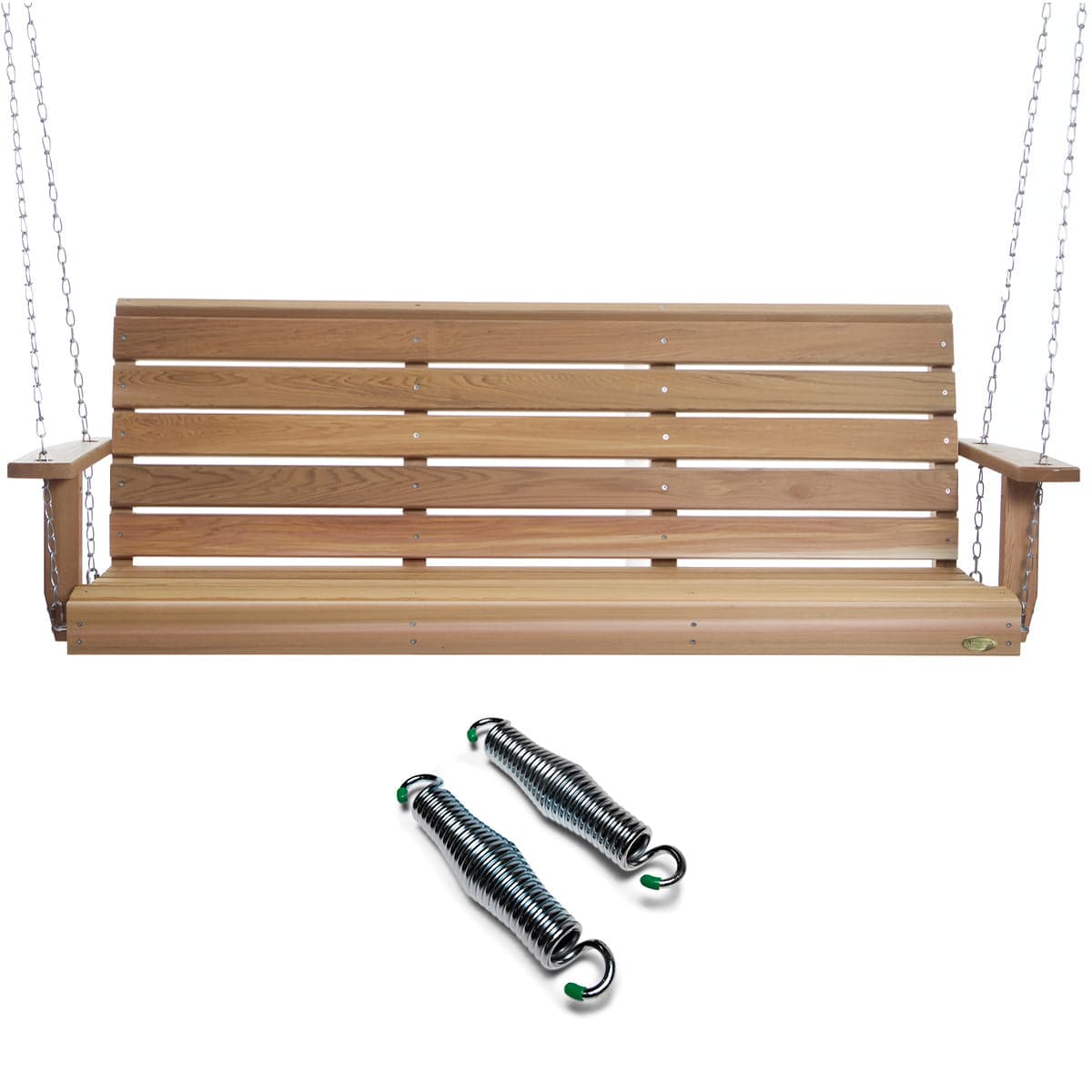6-ft Cedar Porch Swing with Comfort Springs PS70-SW10 — product photograph