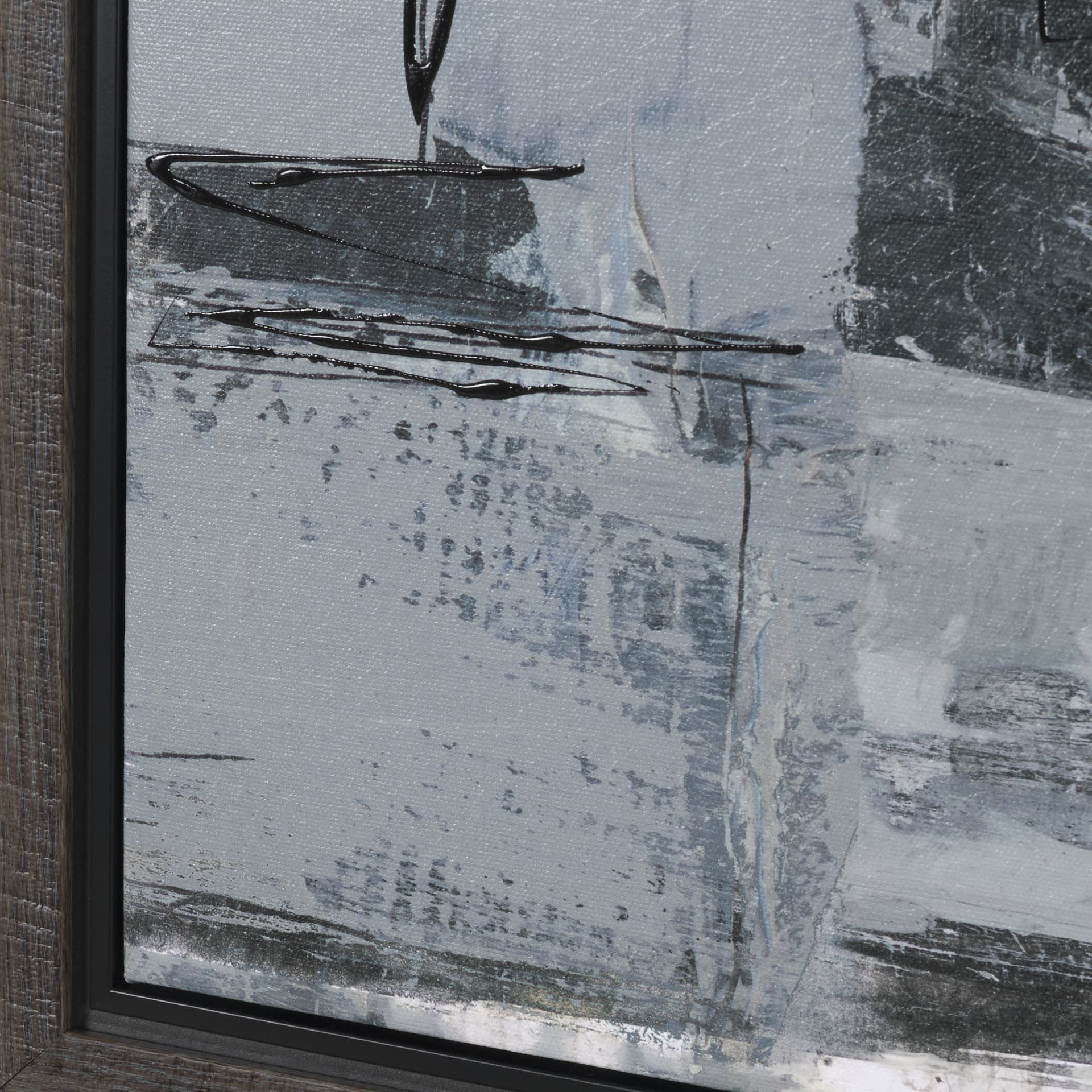 Community 4C by Mercana Studio Hand-Embellished Textured Framed Canvas Artwork — product photograph