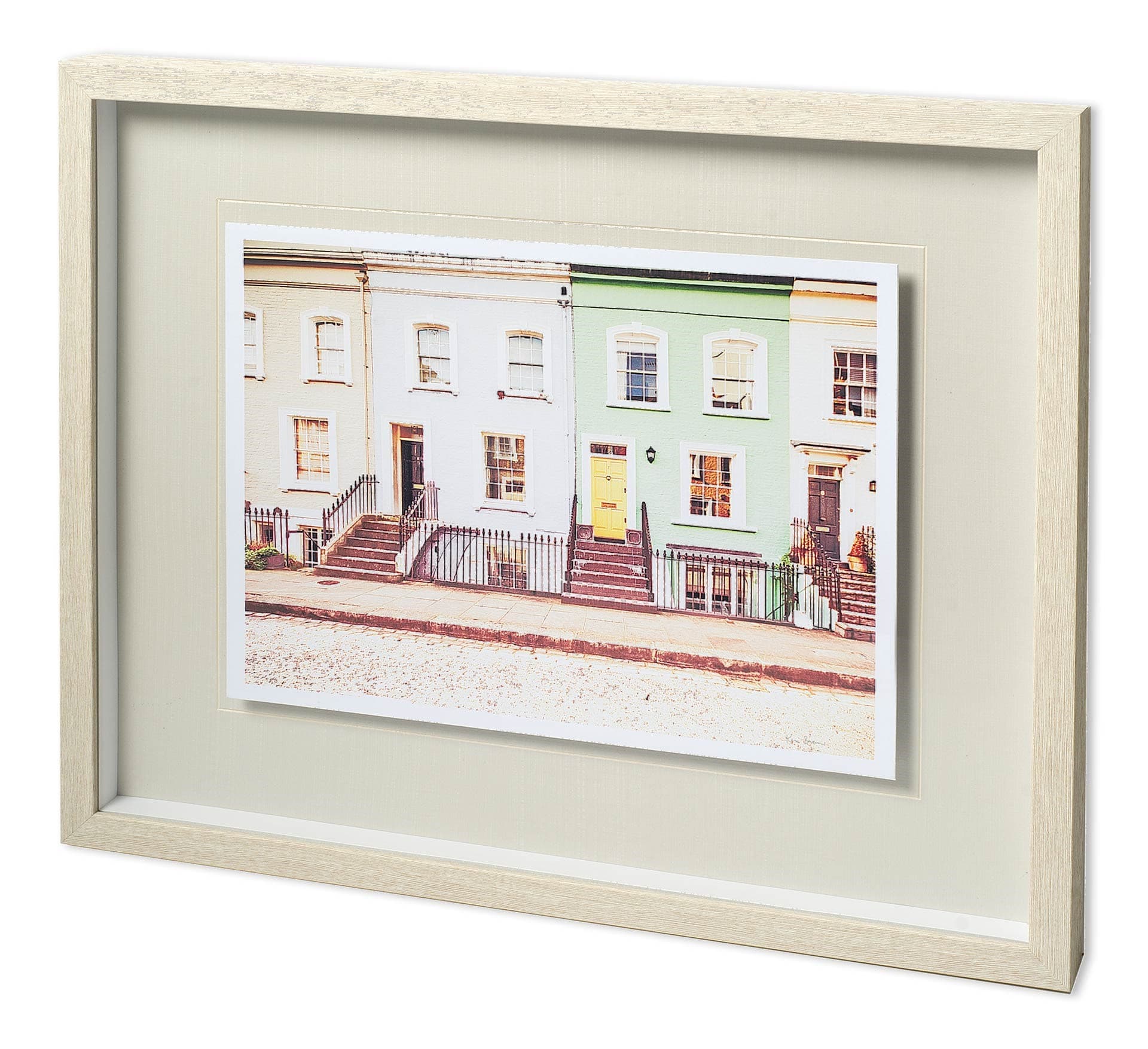 ChelseHouses All Lined Up by Keri Bevan Hand Embellished Textured Framed Photo Art Print Matted unde — product photograph