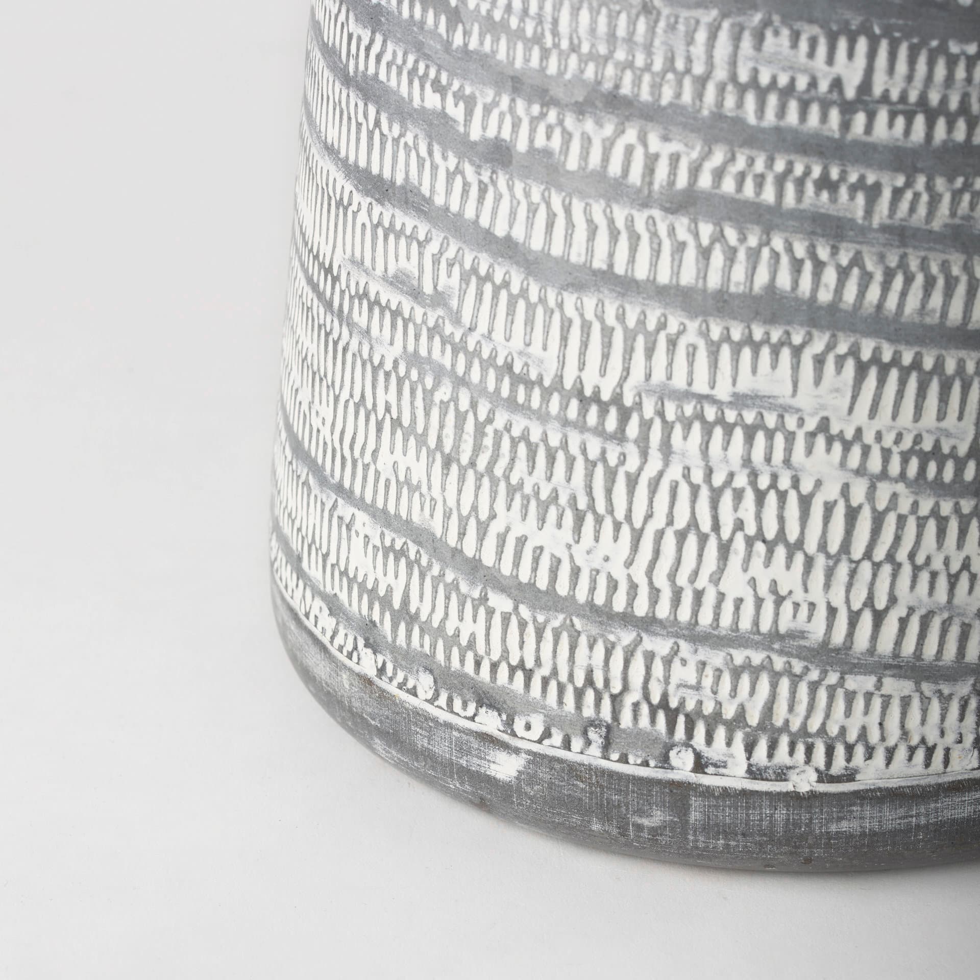 Serena II 11.2H Large Gray/White Textured Metal Jug — product photograph