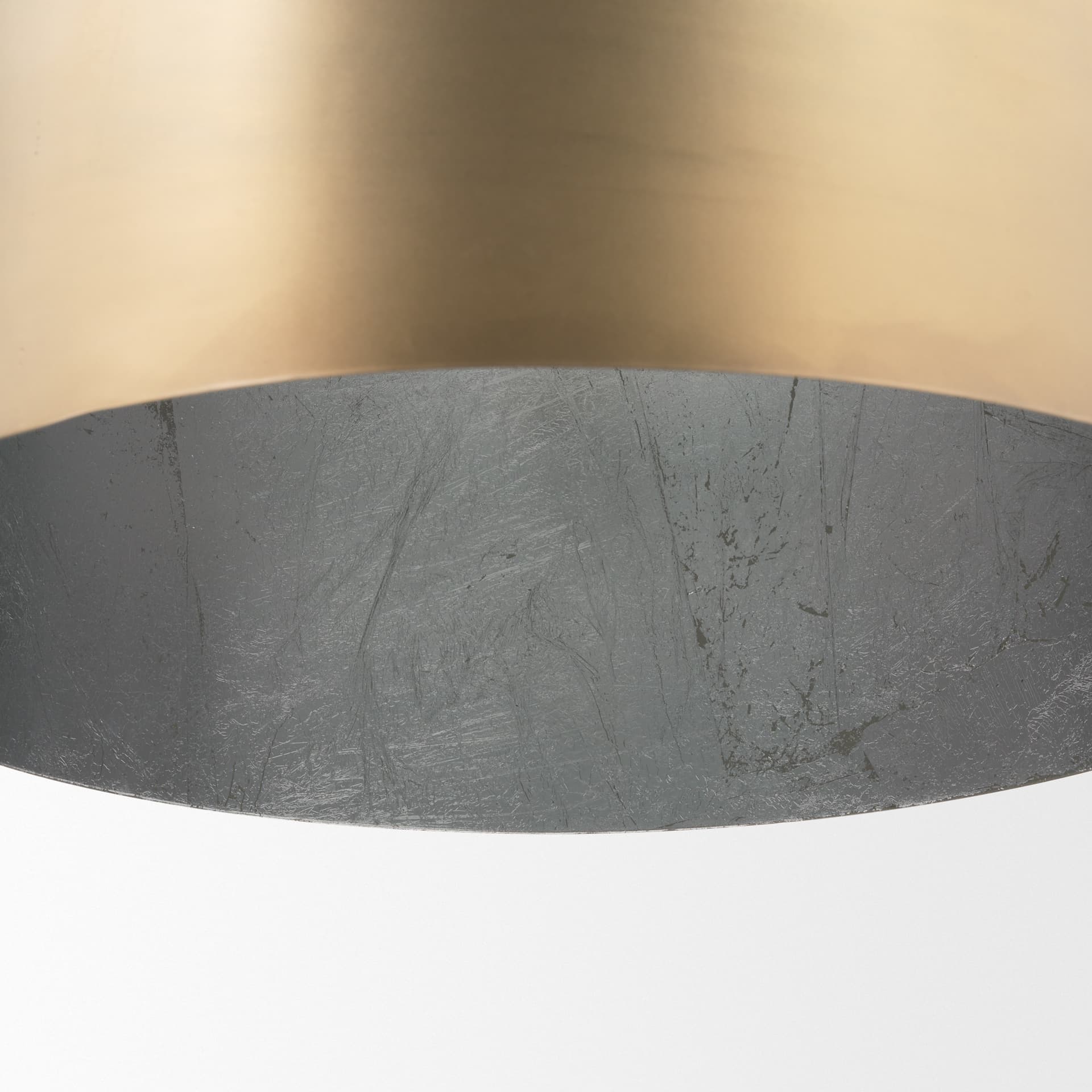 Sanne Antiqued Gold Metal w/ Silver Foil Large Pendant Light — product photograph