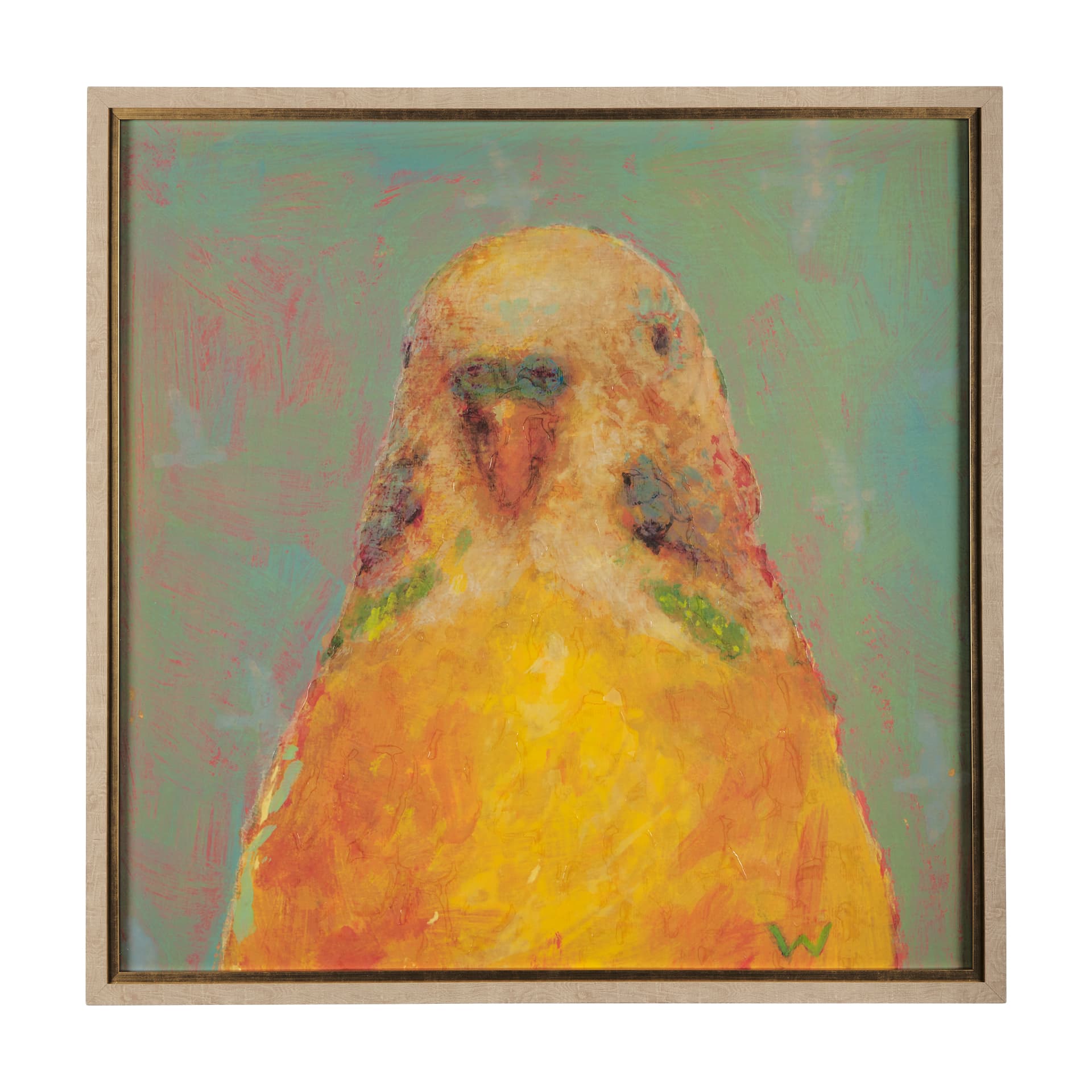 Pop Birds - Flit by Mercana Studio a Hand Embellished Textured Framed Art Print Matted under Glass — product photograph