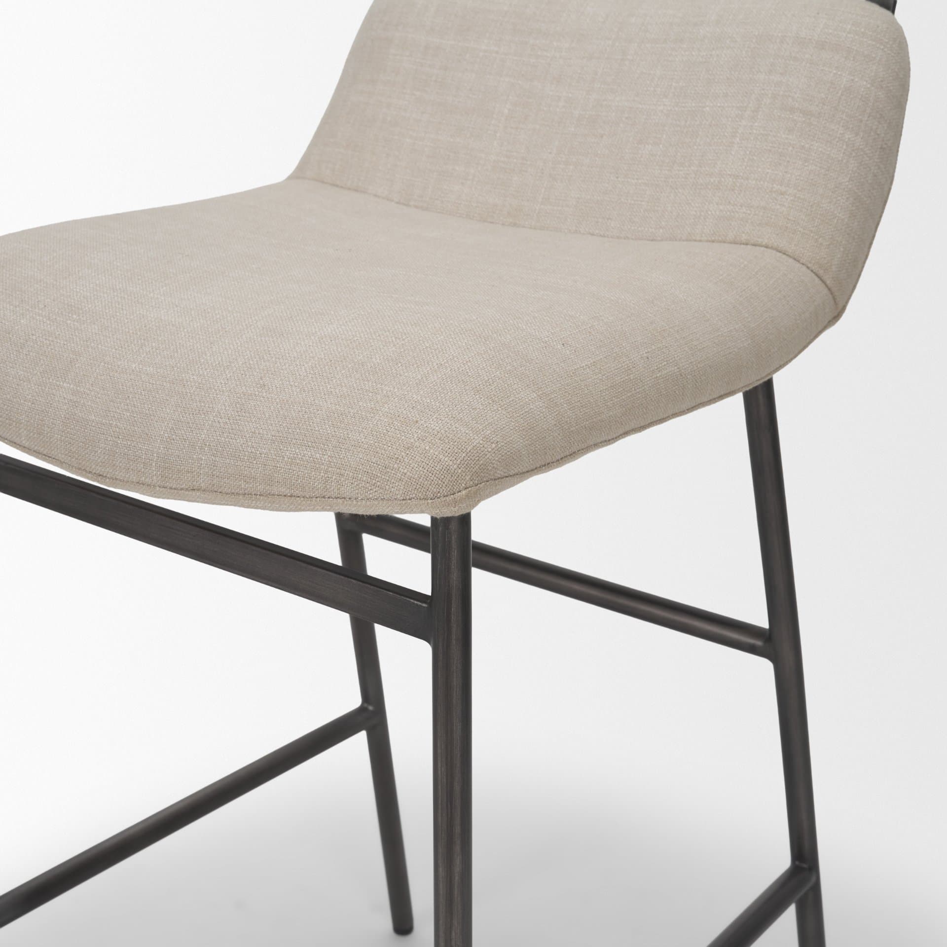 Kavalan Backless 33.5in Seat Counter Stool | Sand Fabric w/ Stool — product photograph