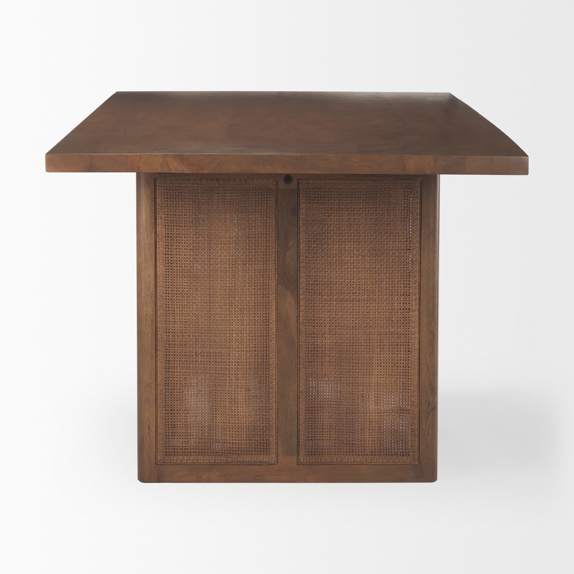 Grier 84"L x 38"W Dining Table | Med Brown Wood & Med Brown Wood Cane | Seats 8 — product photograph