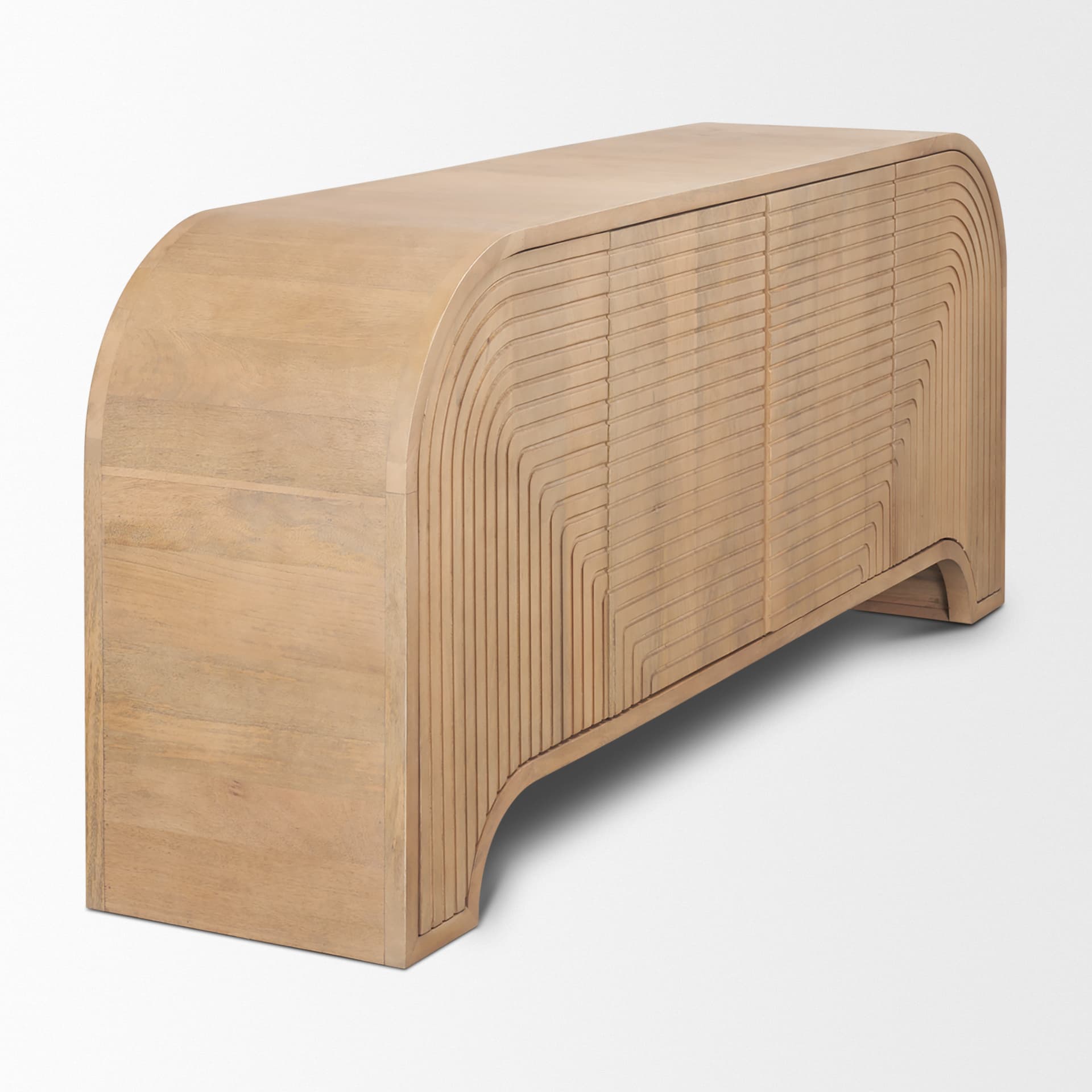 Sorina Reverse Fluted Light Brown Wood Sideboard — product photograph