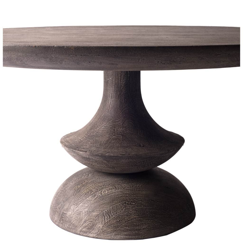 Crossman 60" Round Pedestal Dining Table | Modern | Dark Brown/Gray Wood | Seats 6 — product photograph