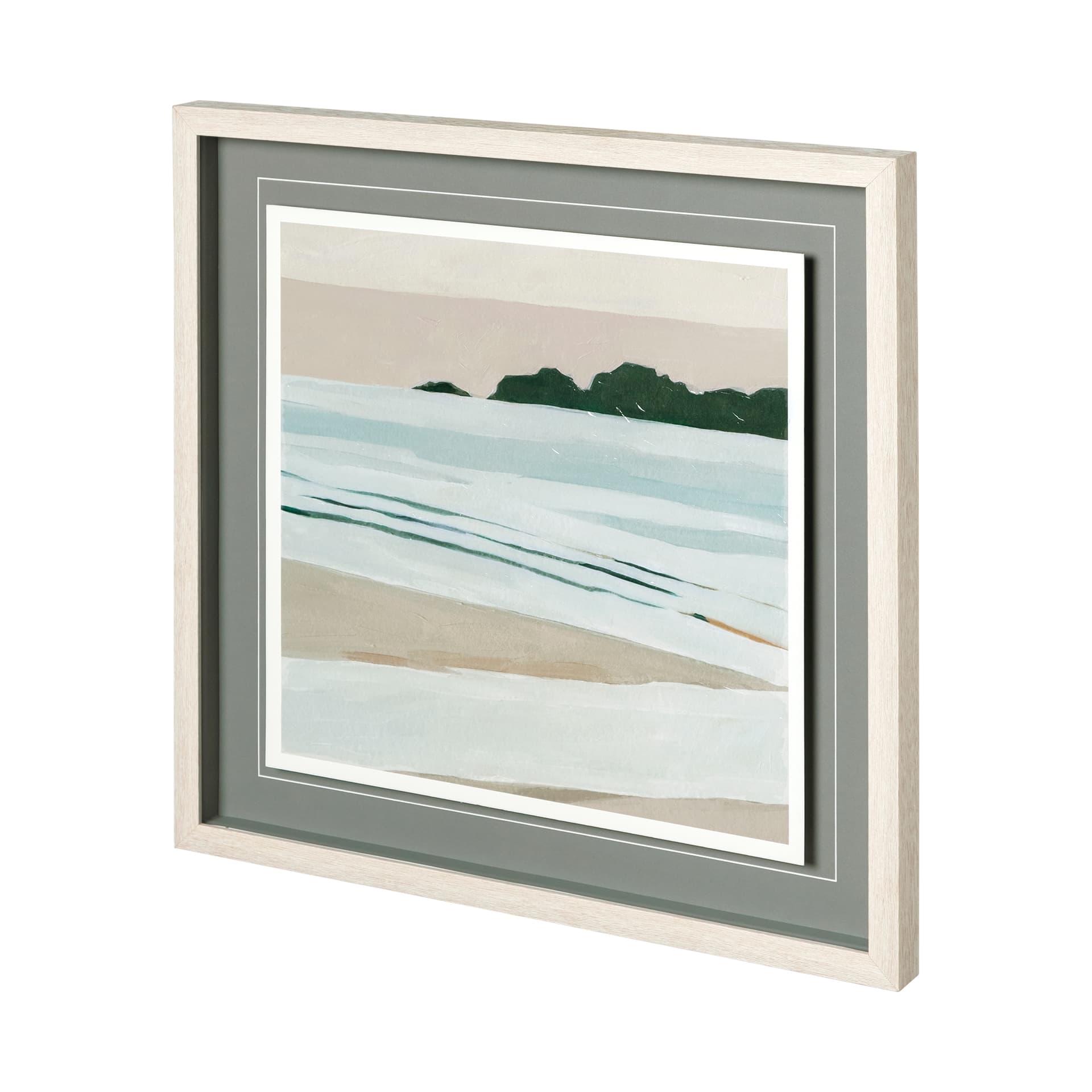 Coastal Lines I by Emma Scarvey a Hand Embellished Textured Framed Art Print Matted under Glass — product photograph